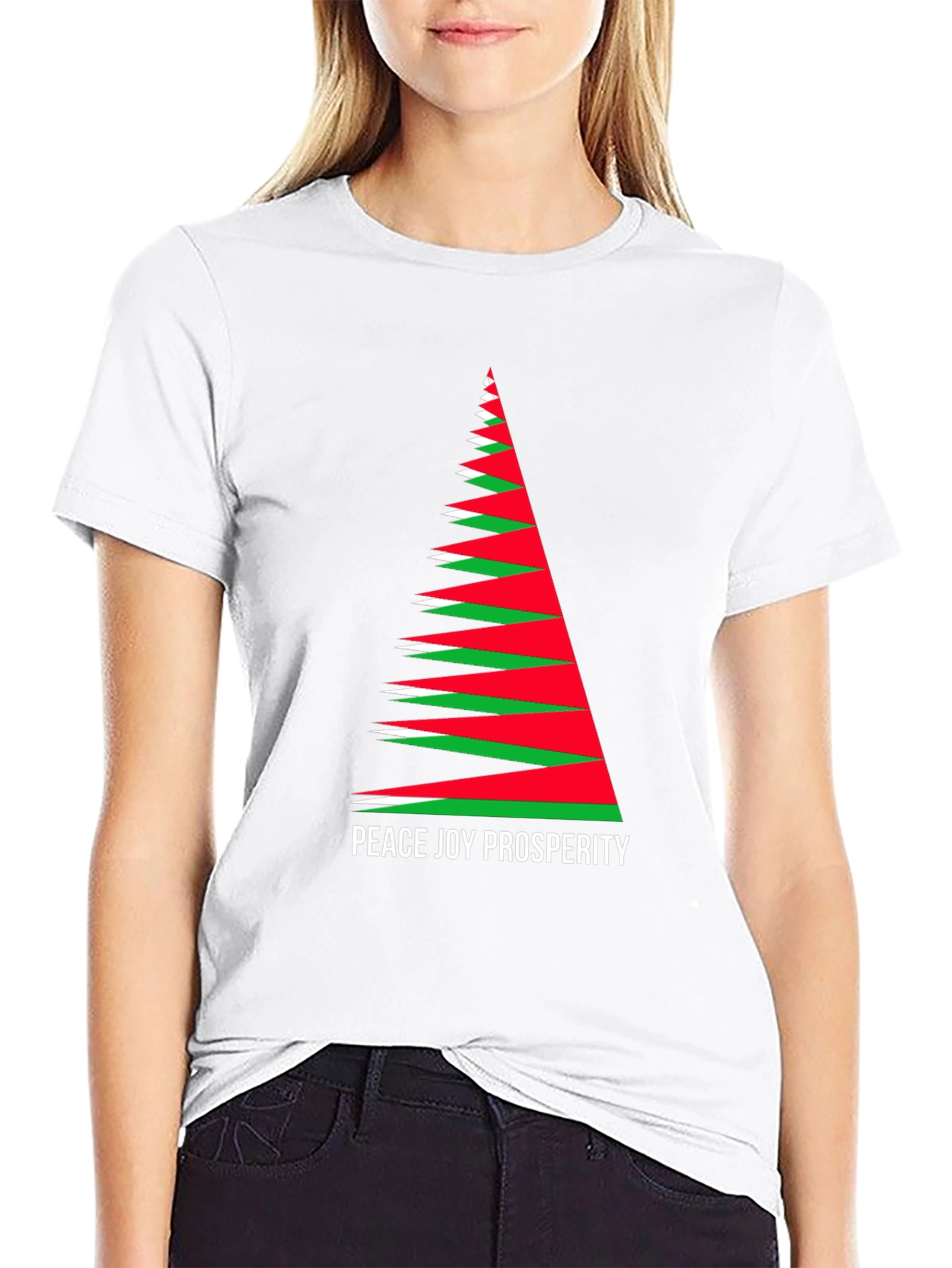 Holiday Peace Joy Prosperity Christmas Tree T-Shirt