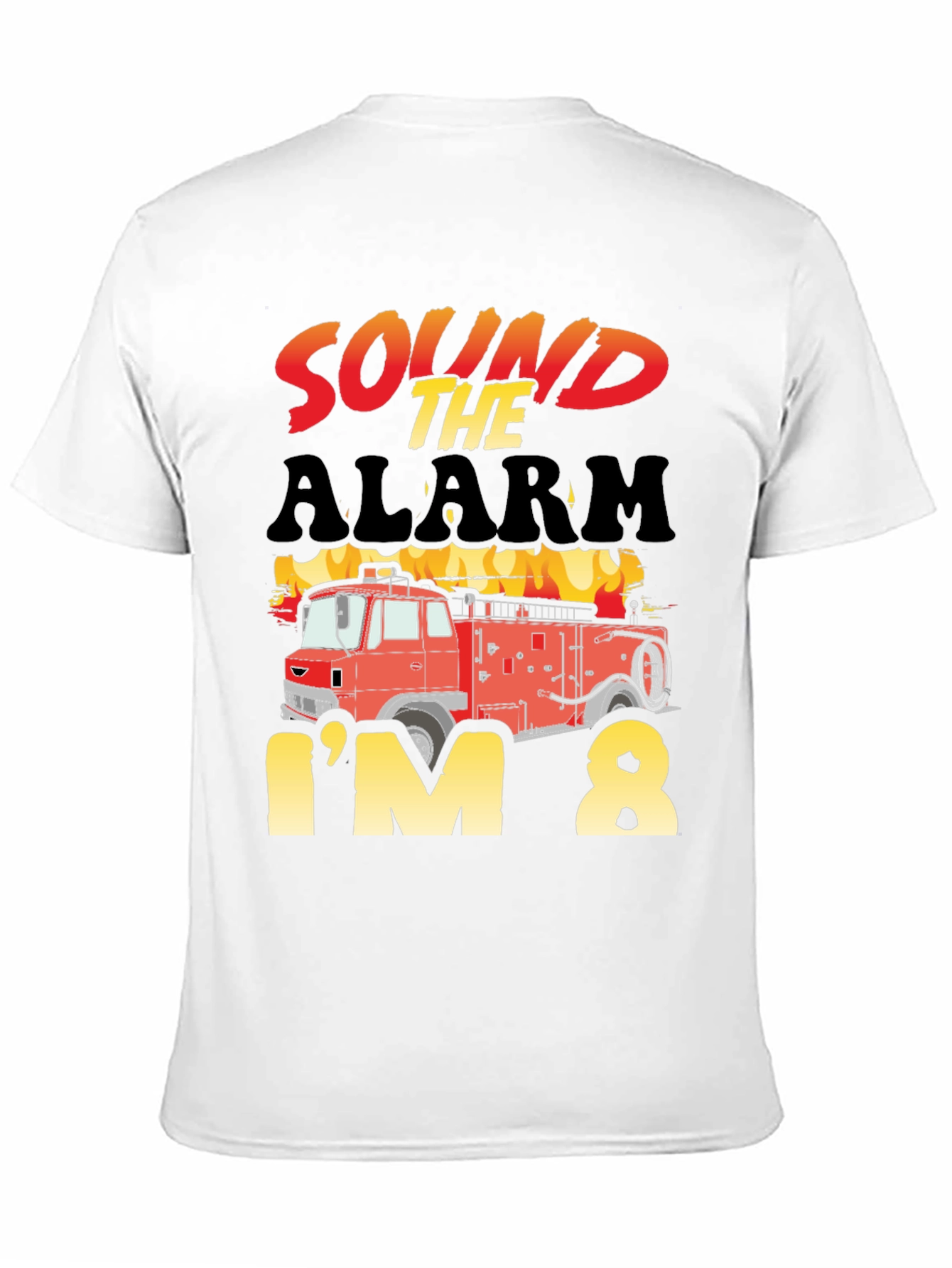 Sound the Alarm Im 8 Birthday Fire Truck T-Shirt