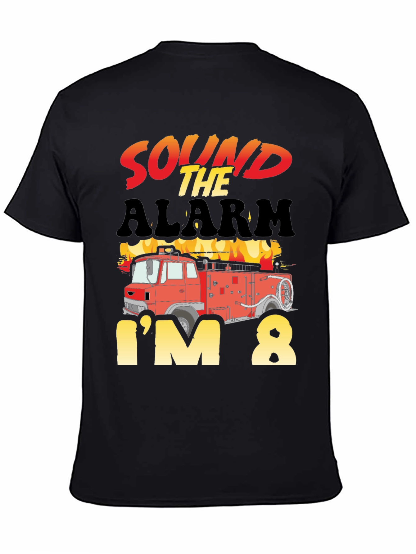 Sound the Alarm Im 8 Birthday Fire Truck T-Shirt