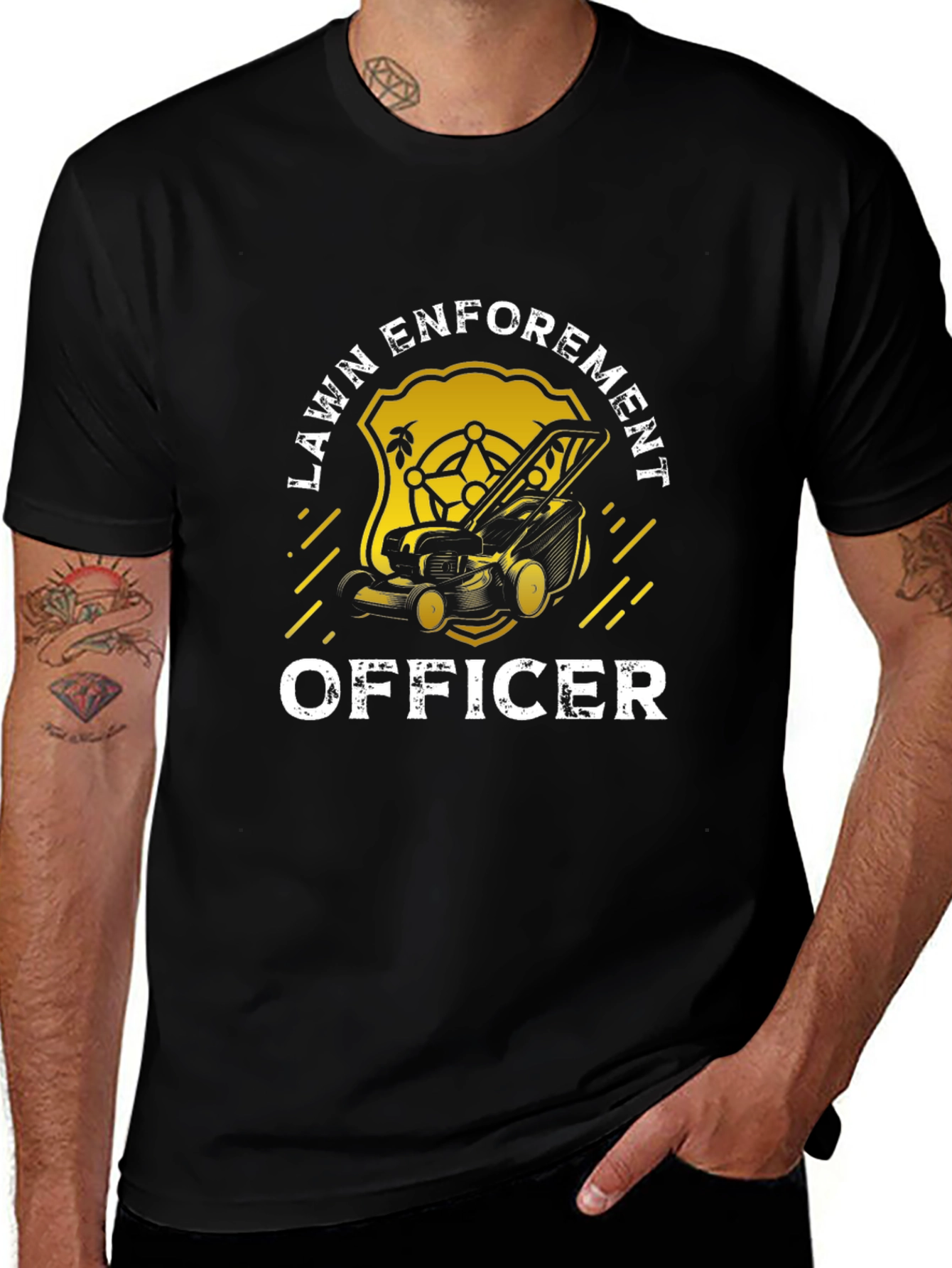 Lawn Enforcement Officer T-Shirt - Funny Gardening Tee