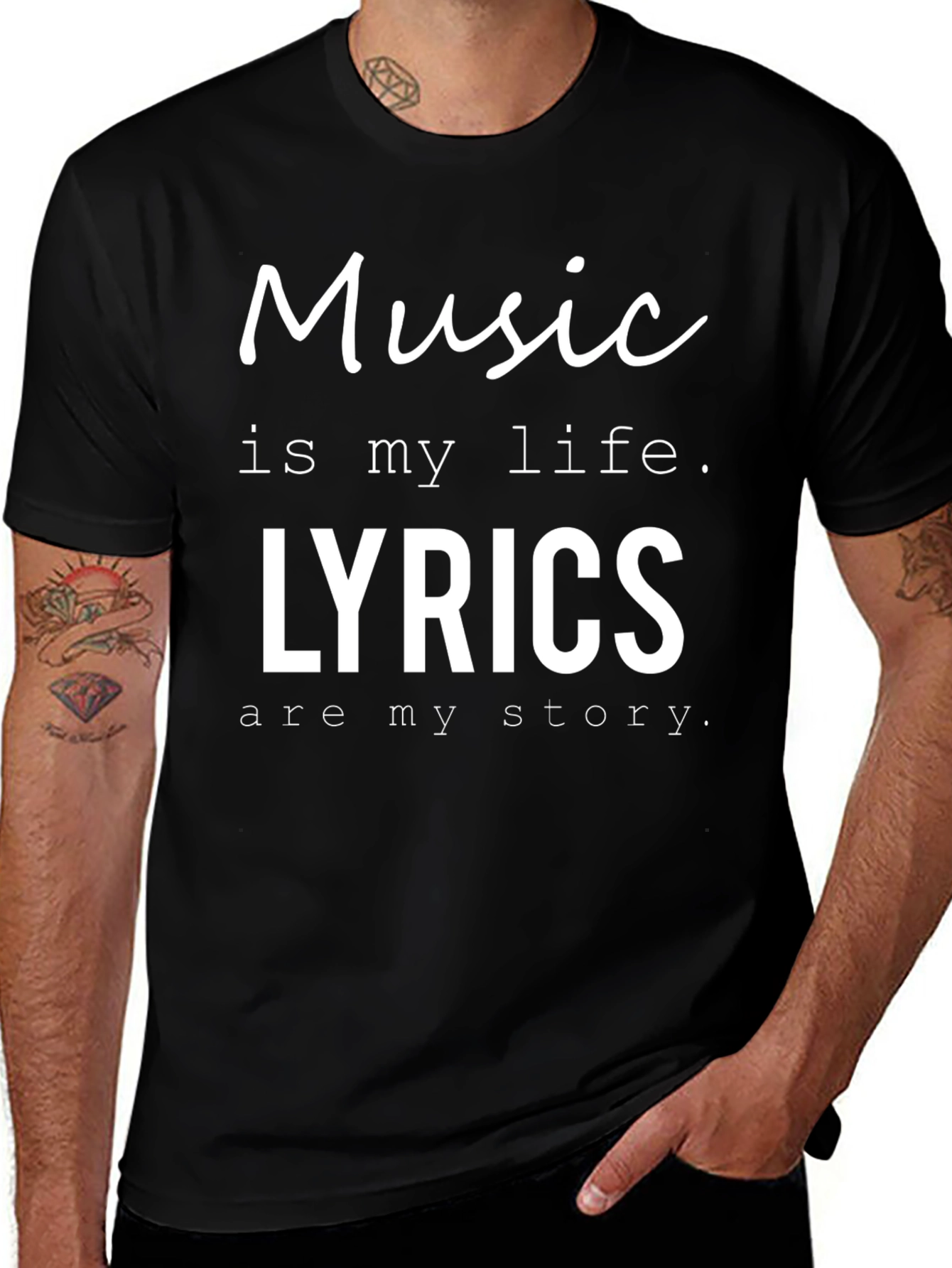 Music is My Life Lyrics T-Shirt