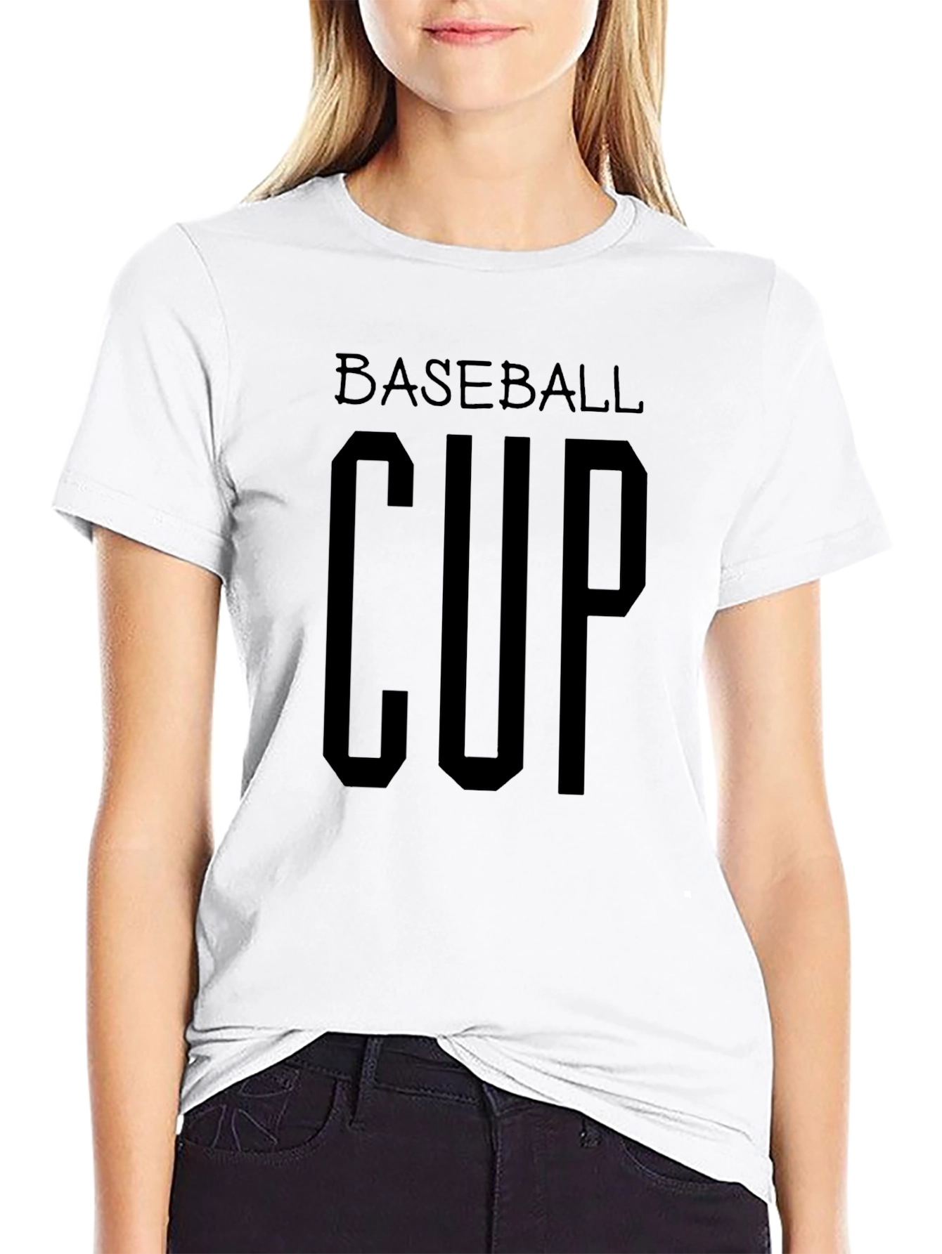 Baseball Cup Graphic Tee - Mens Black T-Shirt