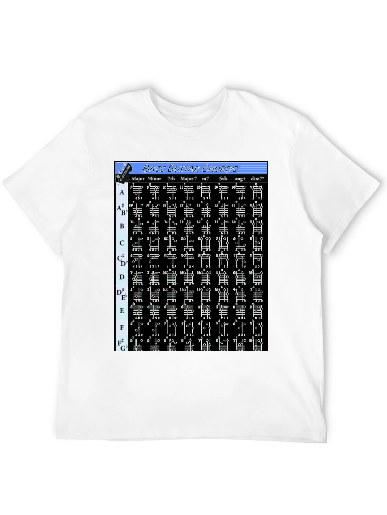 Bass Guitar Chord Chart T-Shirt
