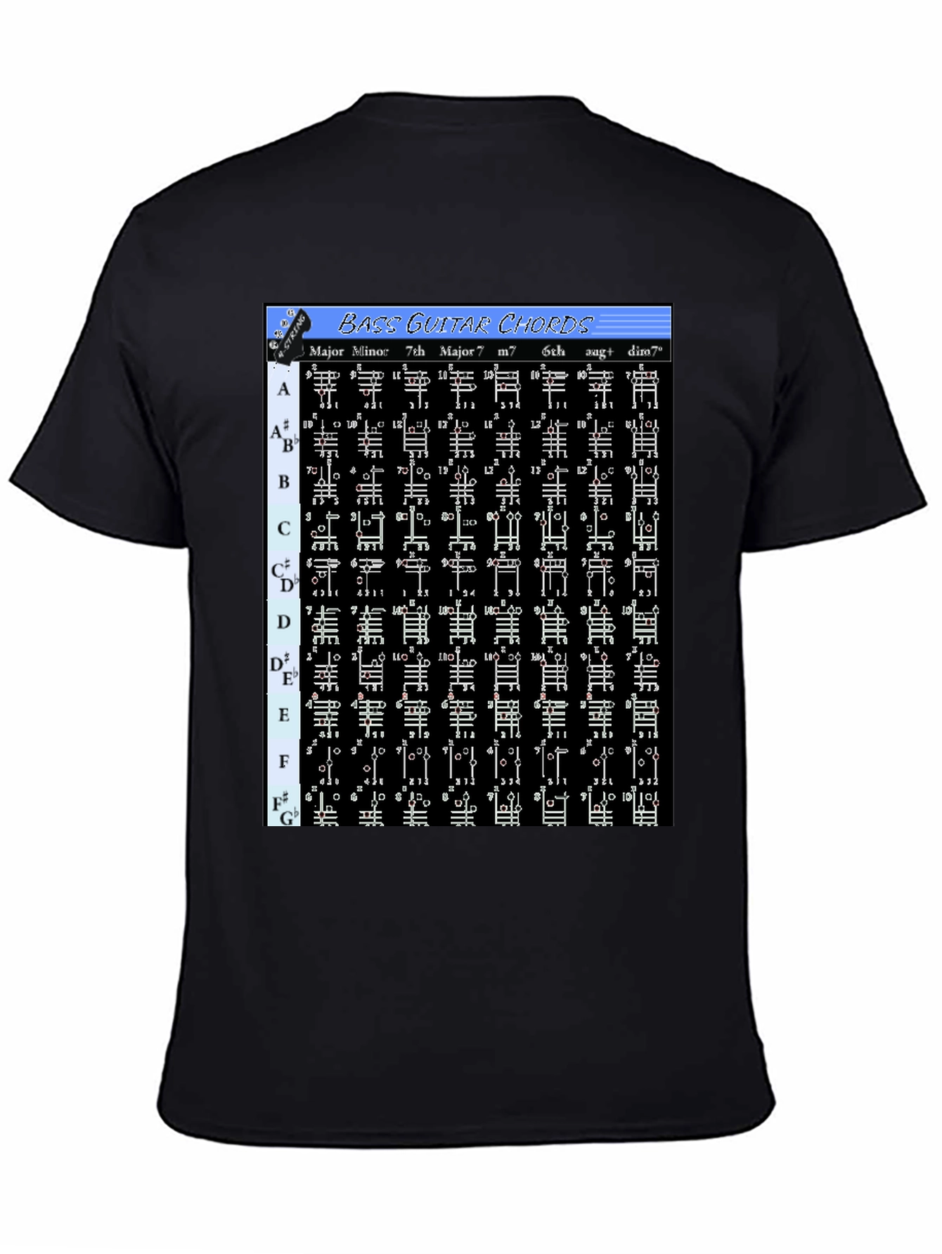 Bass Guitar Chord Chart T-Shirt