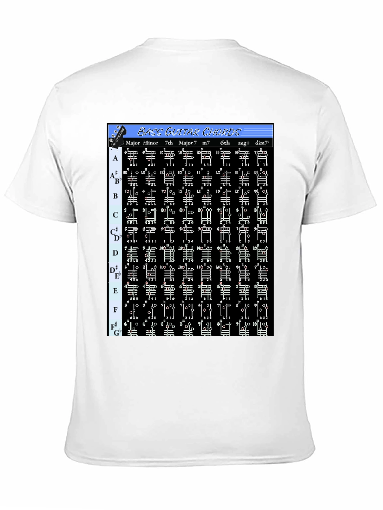 Bass Guitar Chord Chart T-Shirt