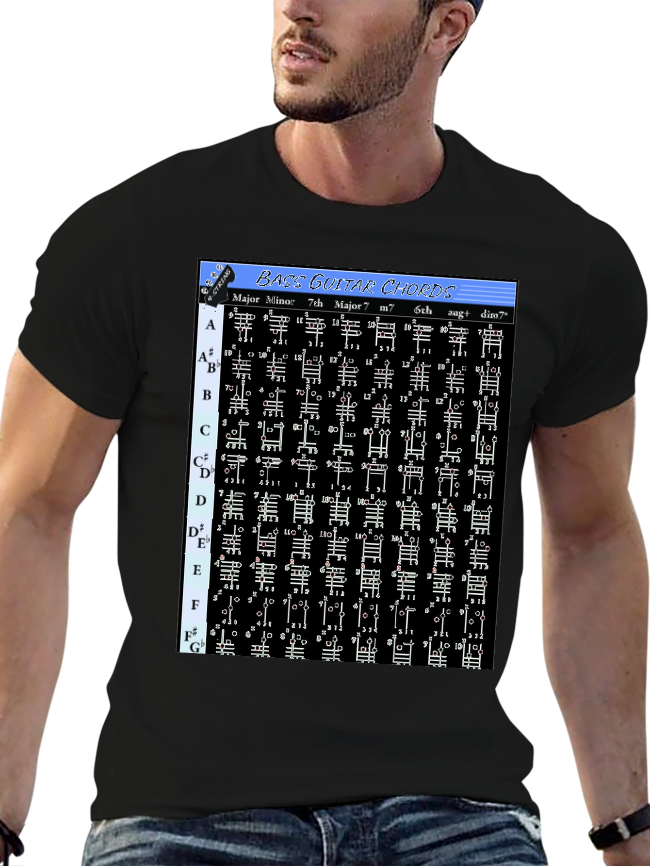 Bass Guitar Chord Chart T-Shirt