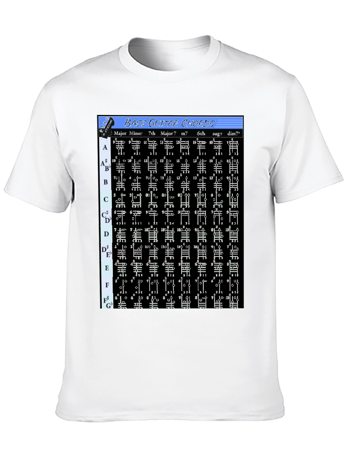 Bass Guitar Chord Chart T-Shirt
