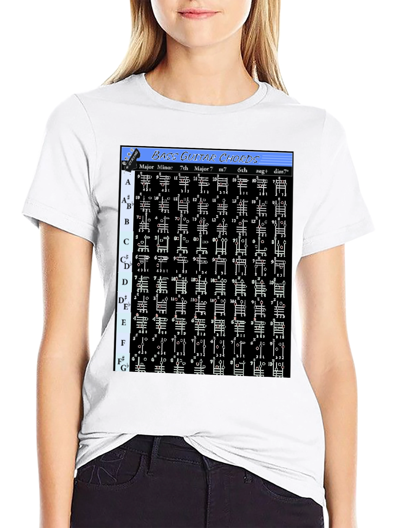 Bass Guitar Chord Chart T-Shirt