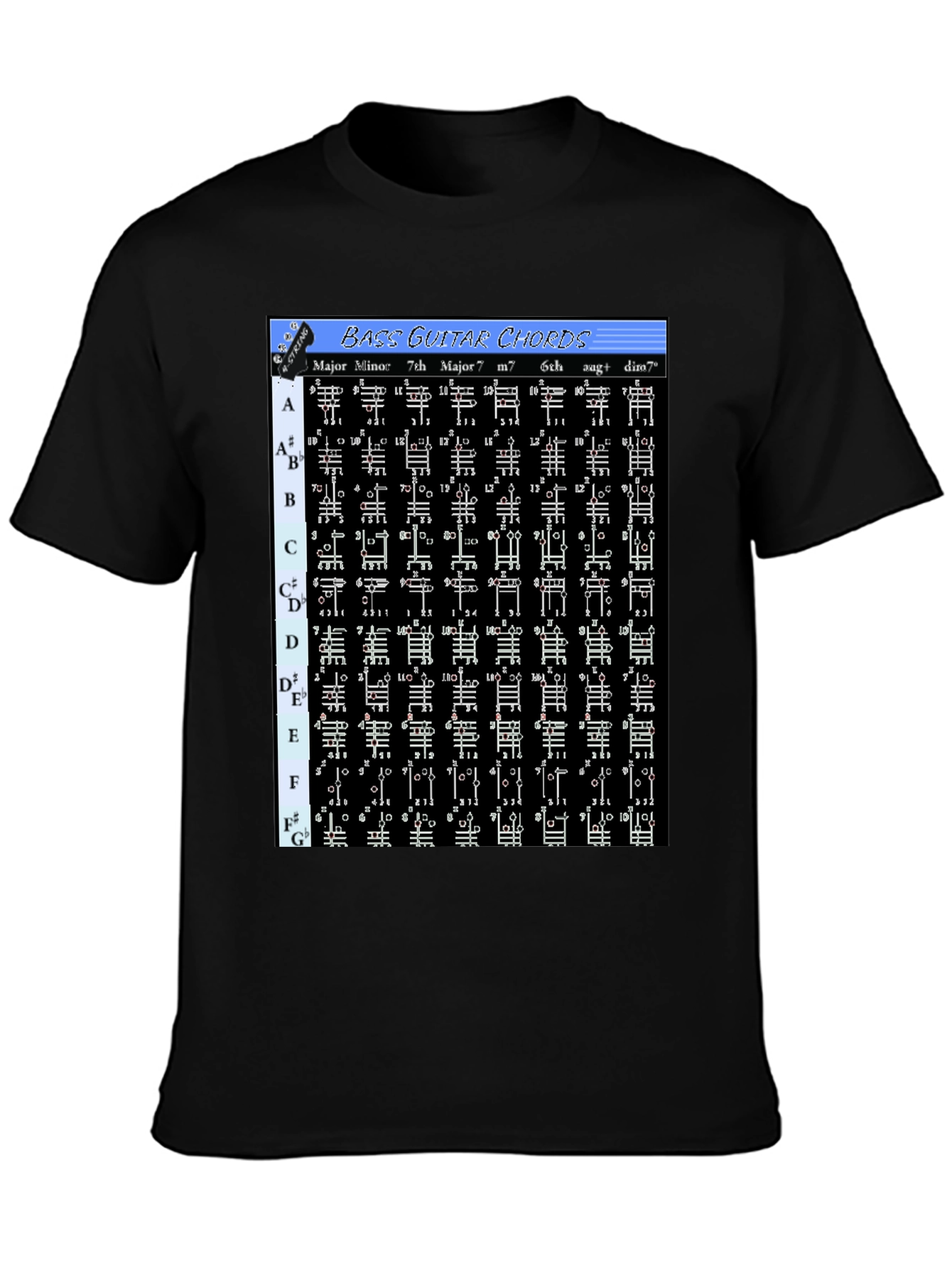 Bass Guitar Chord Chart T-Shirt