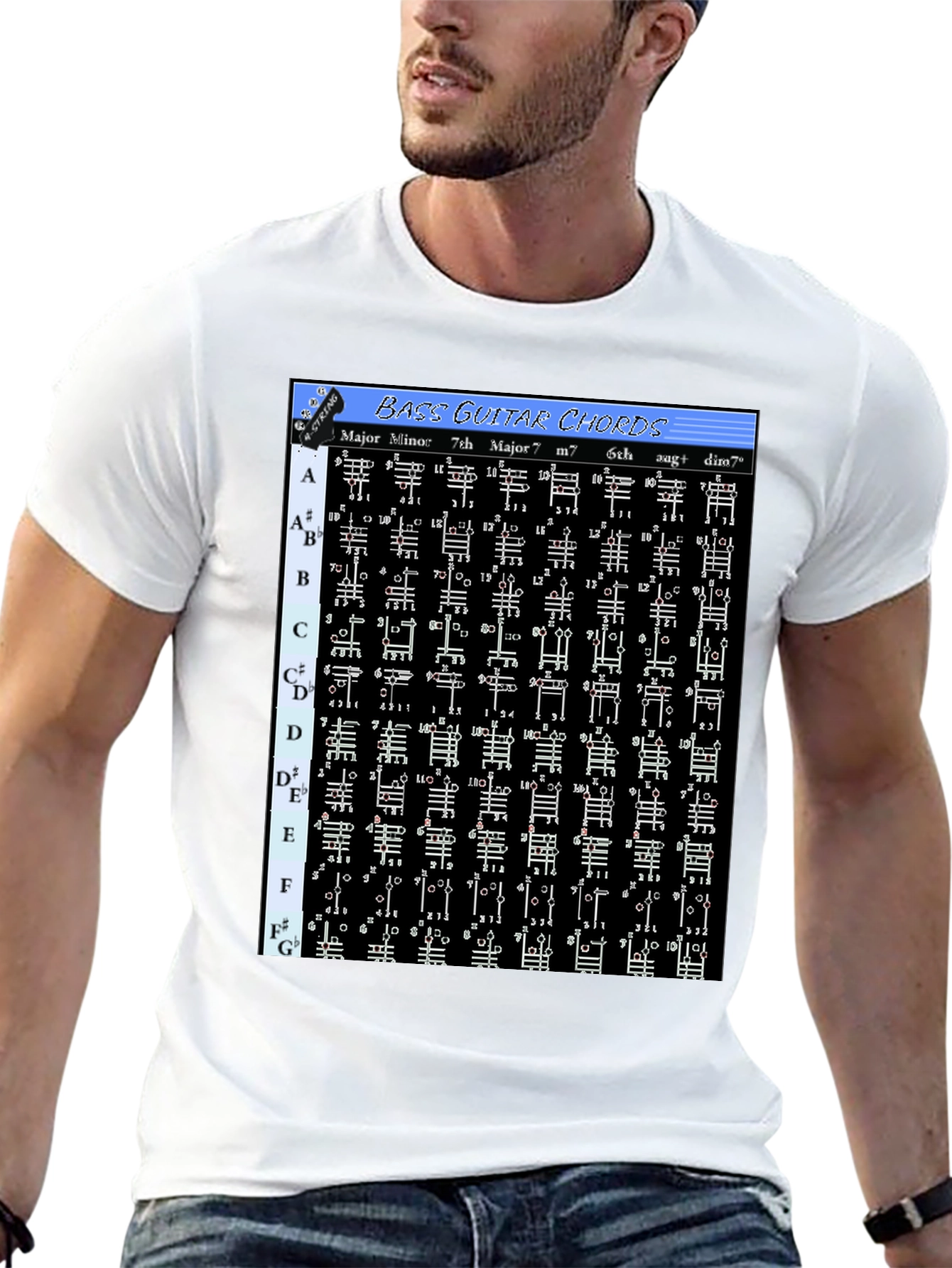 Bass Guitar Chord Chart T-Shirt