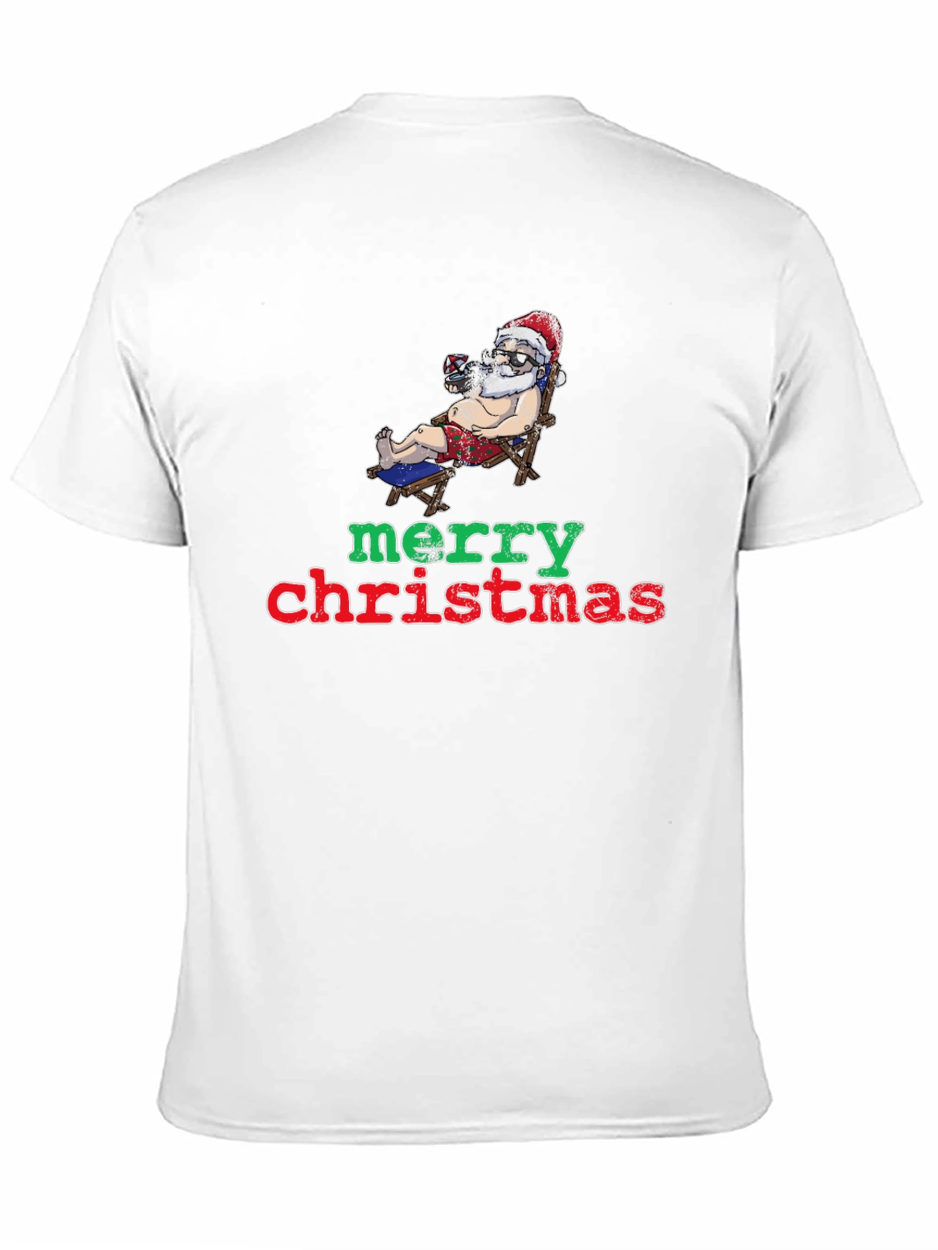 Relaxed Santa Merry Christmas Black T-Shirt
