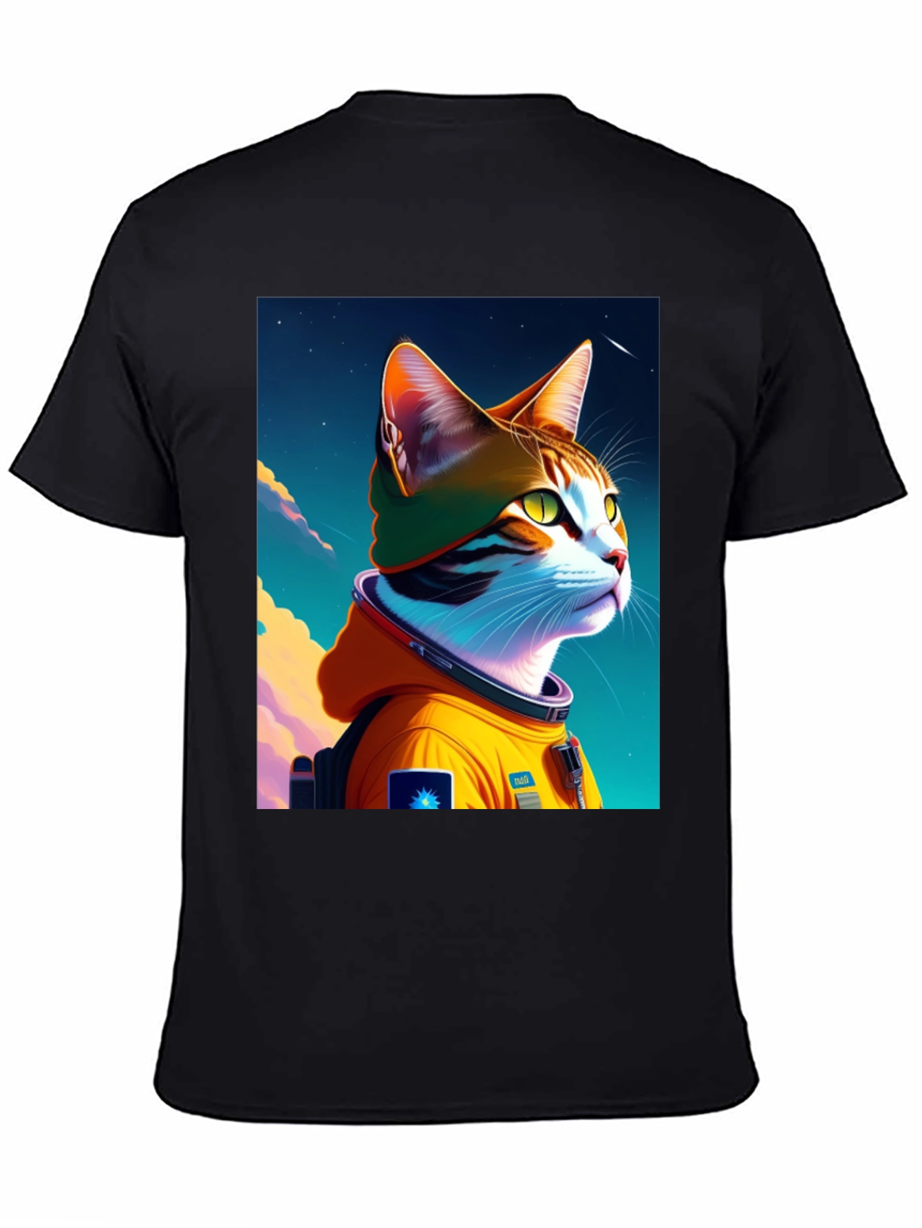 Astronaut Cat Graphic T-Shirt - Cool Space Kitten Tee