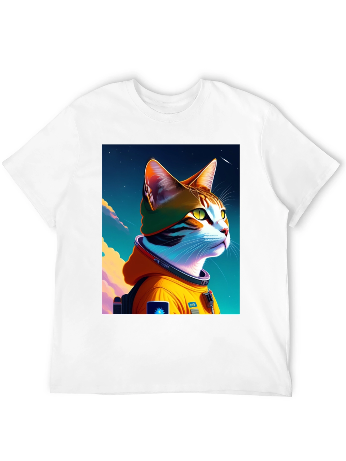 Astronaut Cat Graphic T-Shirt - Cool Space Kitten Tee