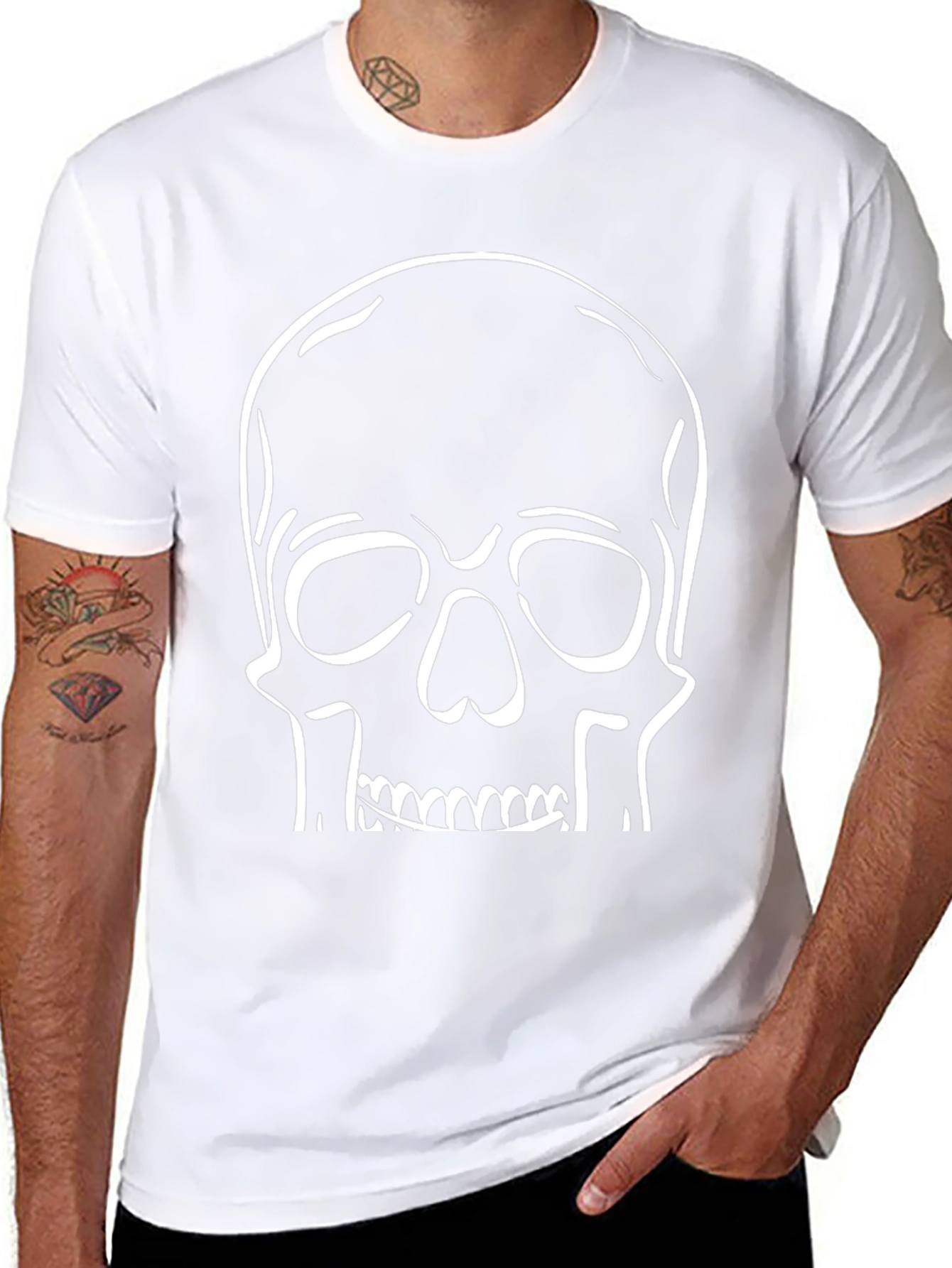 Skull Graphic Print Black T-Shirt