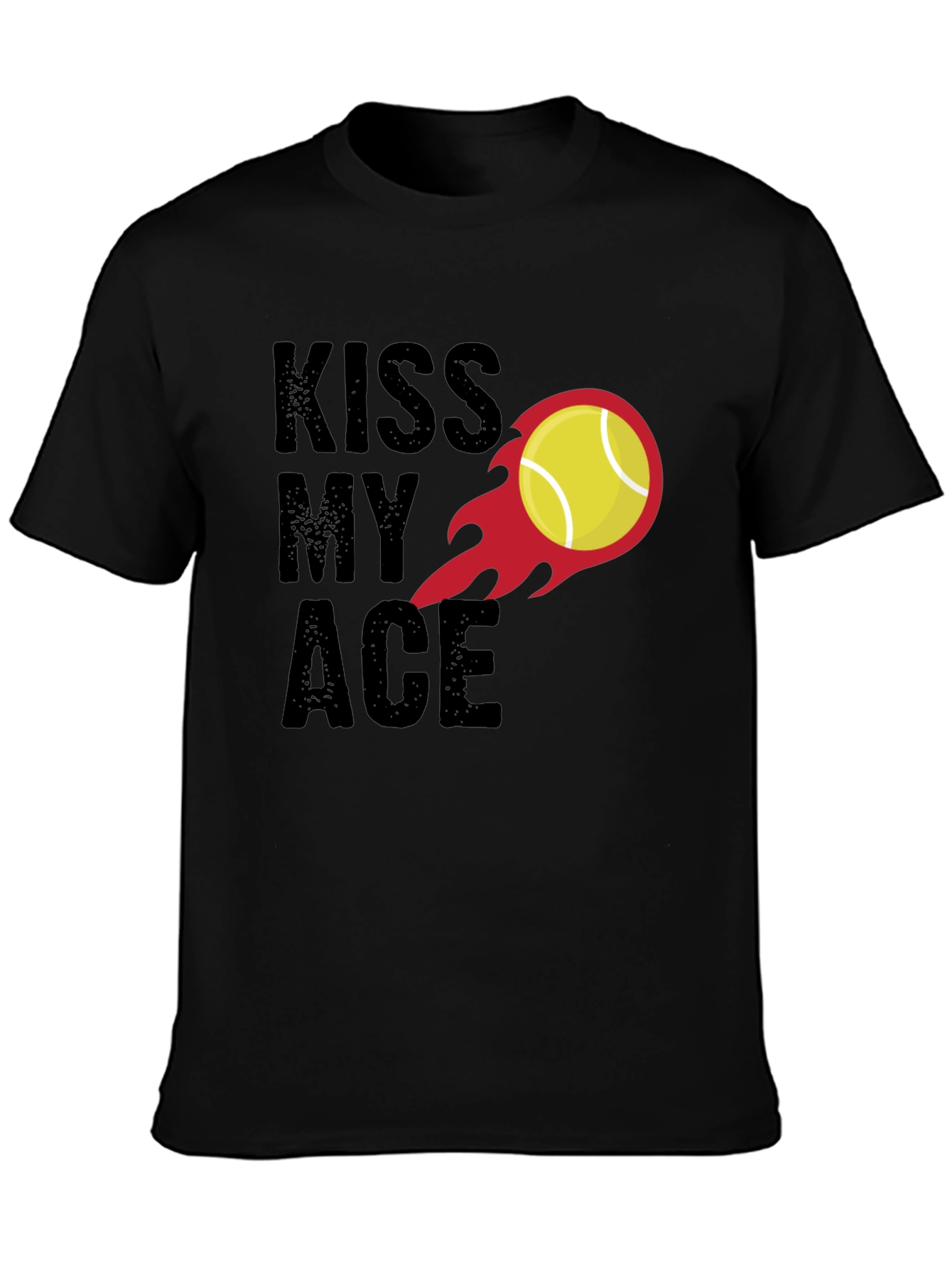 Kiss My Ace Tennis T-Shirt - Black