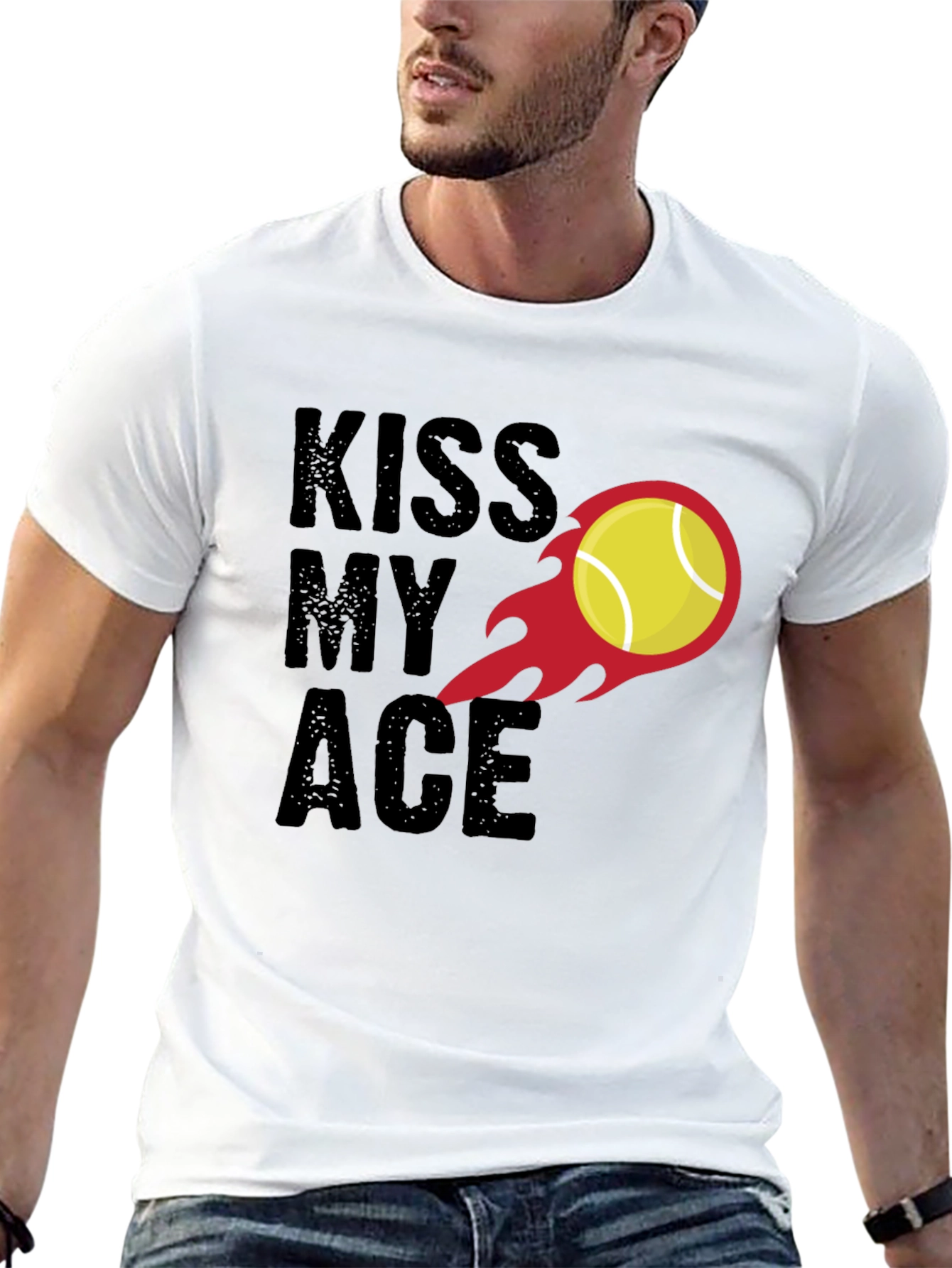 Kiss My Ace Tennis T-Shirt - Black