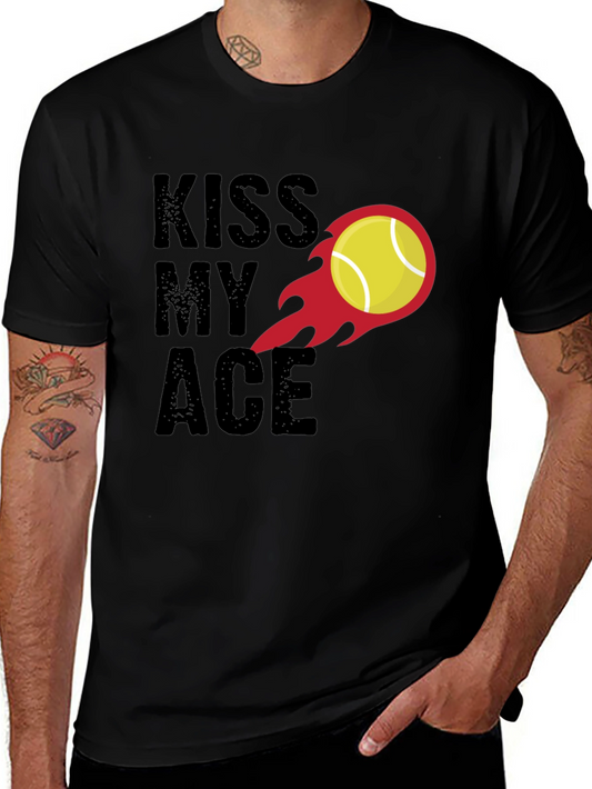 Kiss My Ace Tennis T-Shirt - Black