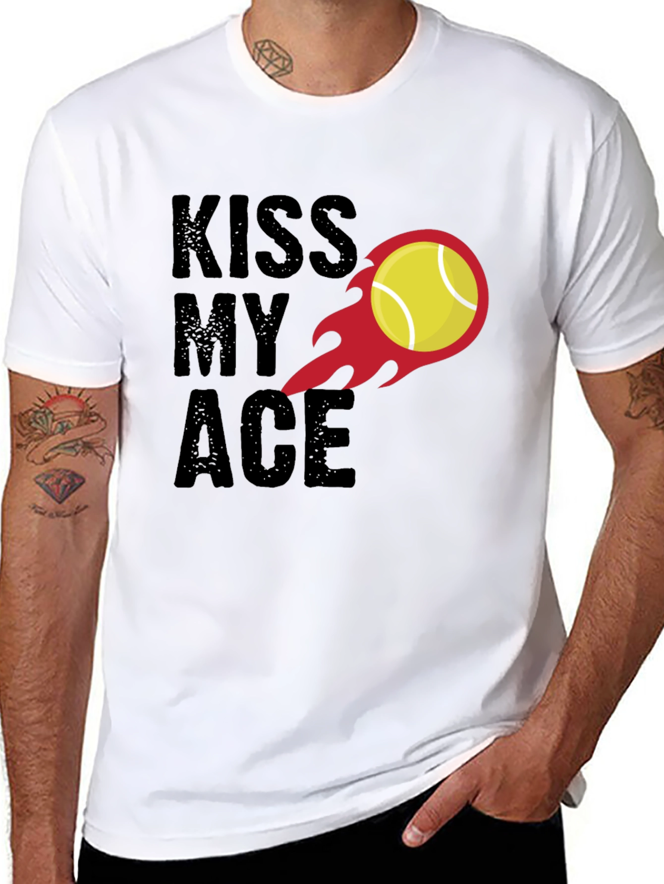 Kiss My Ace Tennis T-Shirt - Black