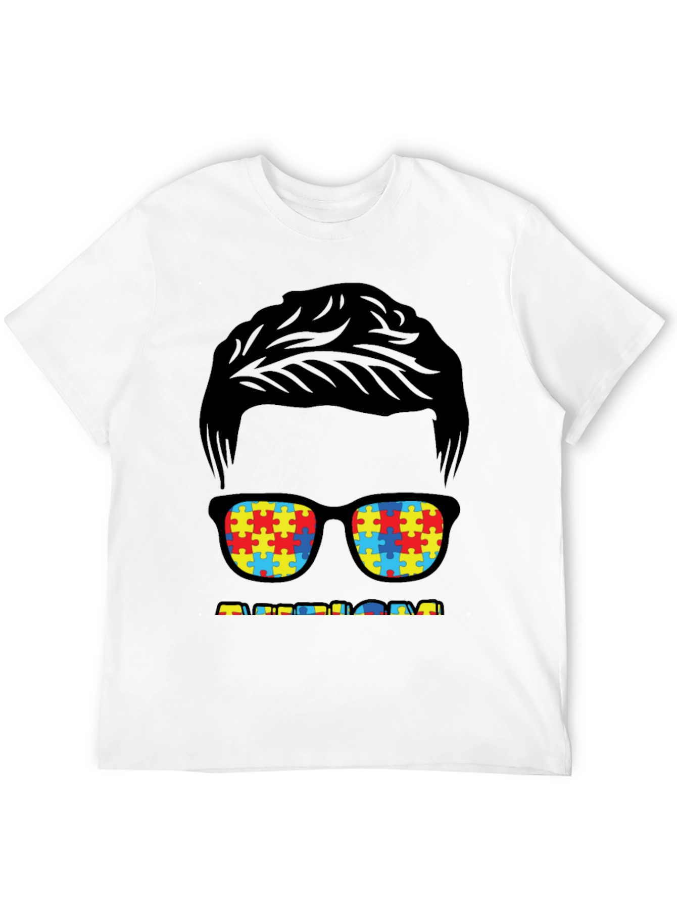Autism Awareness T-Shirt Puzzle Glasses