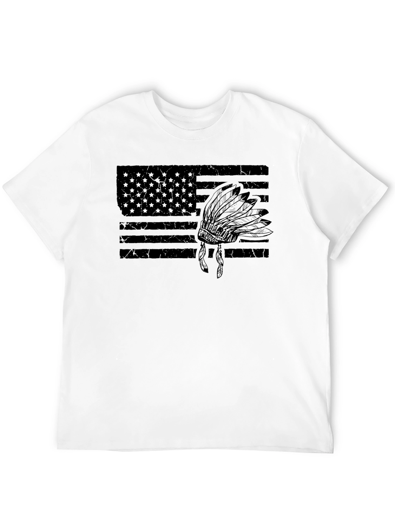 American Flag Headdress Graphic T-Shirt