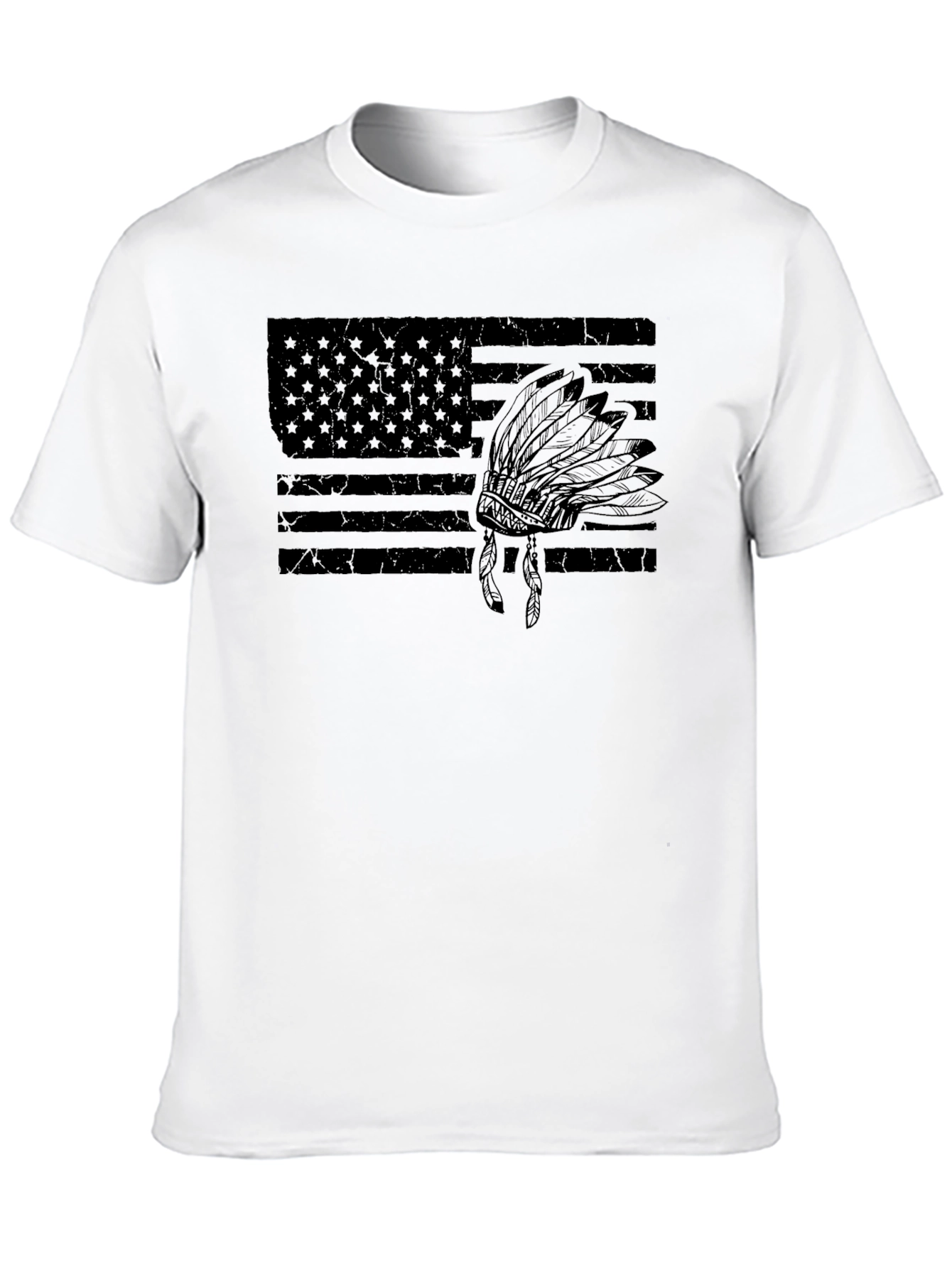 American Flag Headdress Graphic T-Shirt