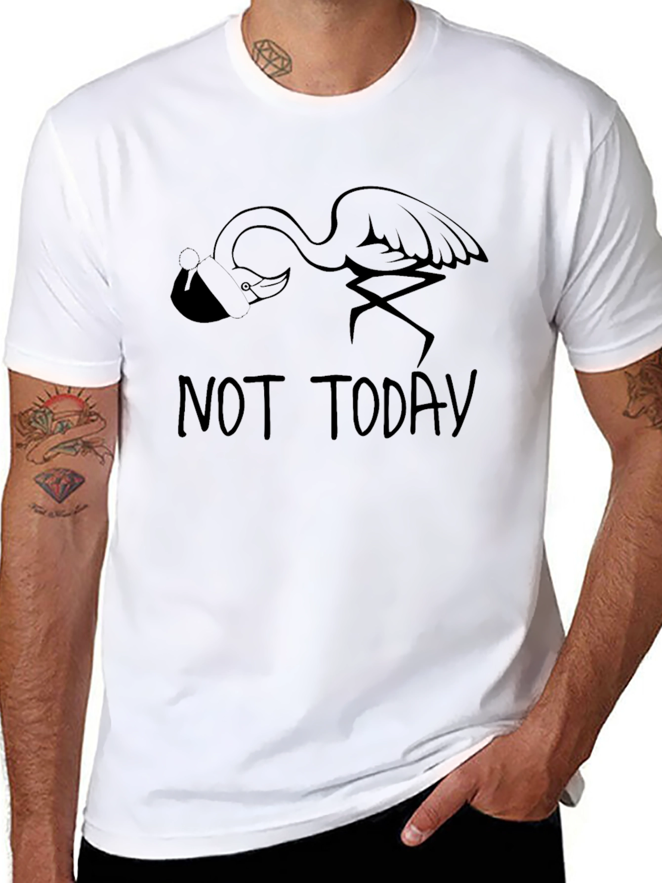 Not Today Flamingo Graphic Tee - Casual Comfort