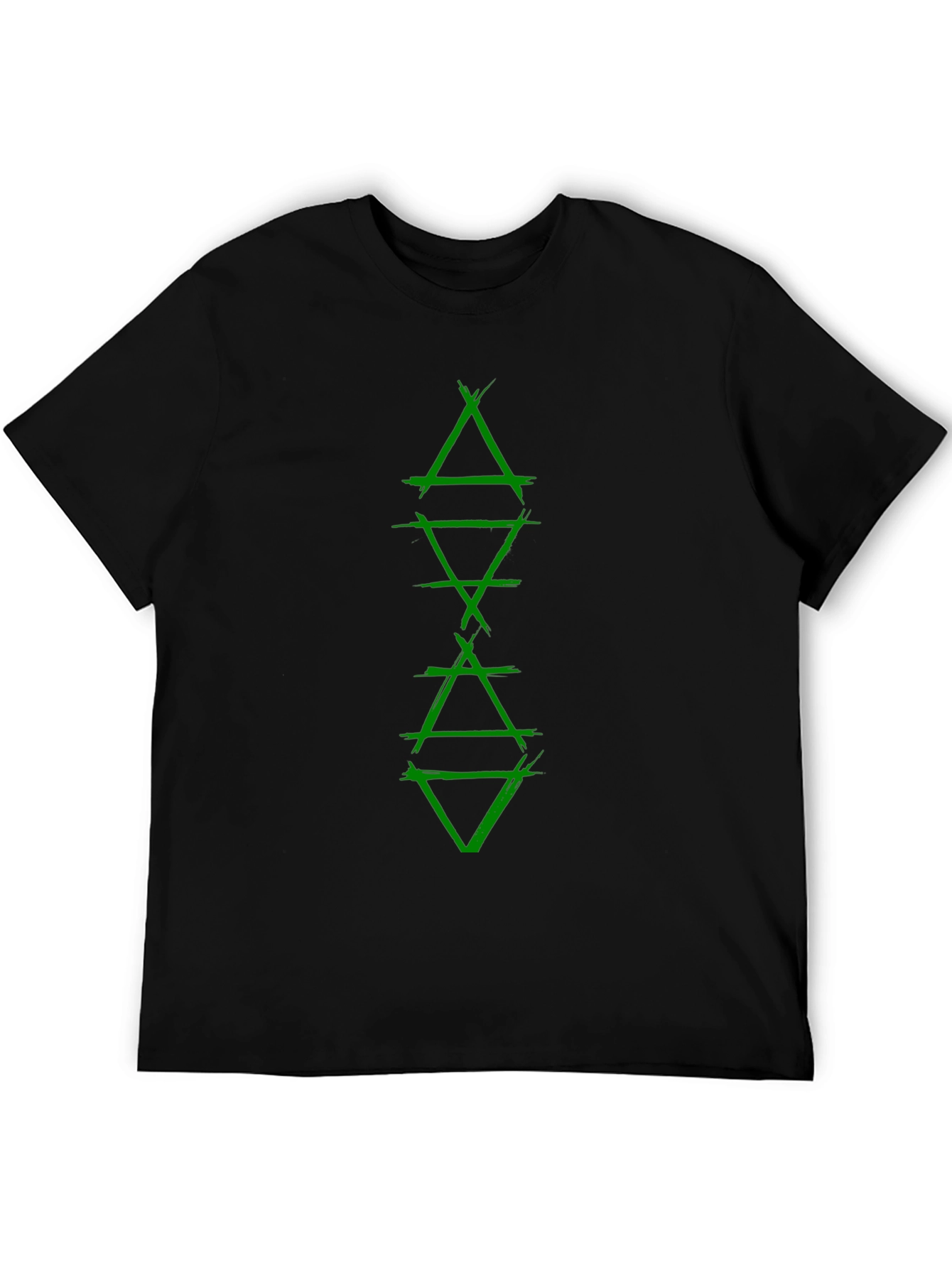 Green Alchemic Symbol Black T-Shirt