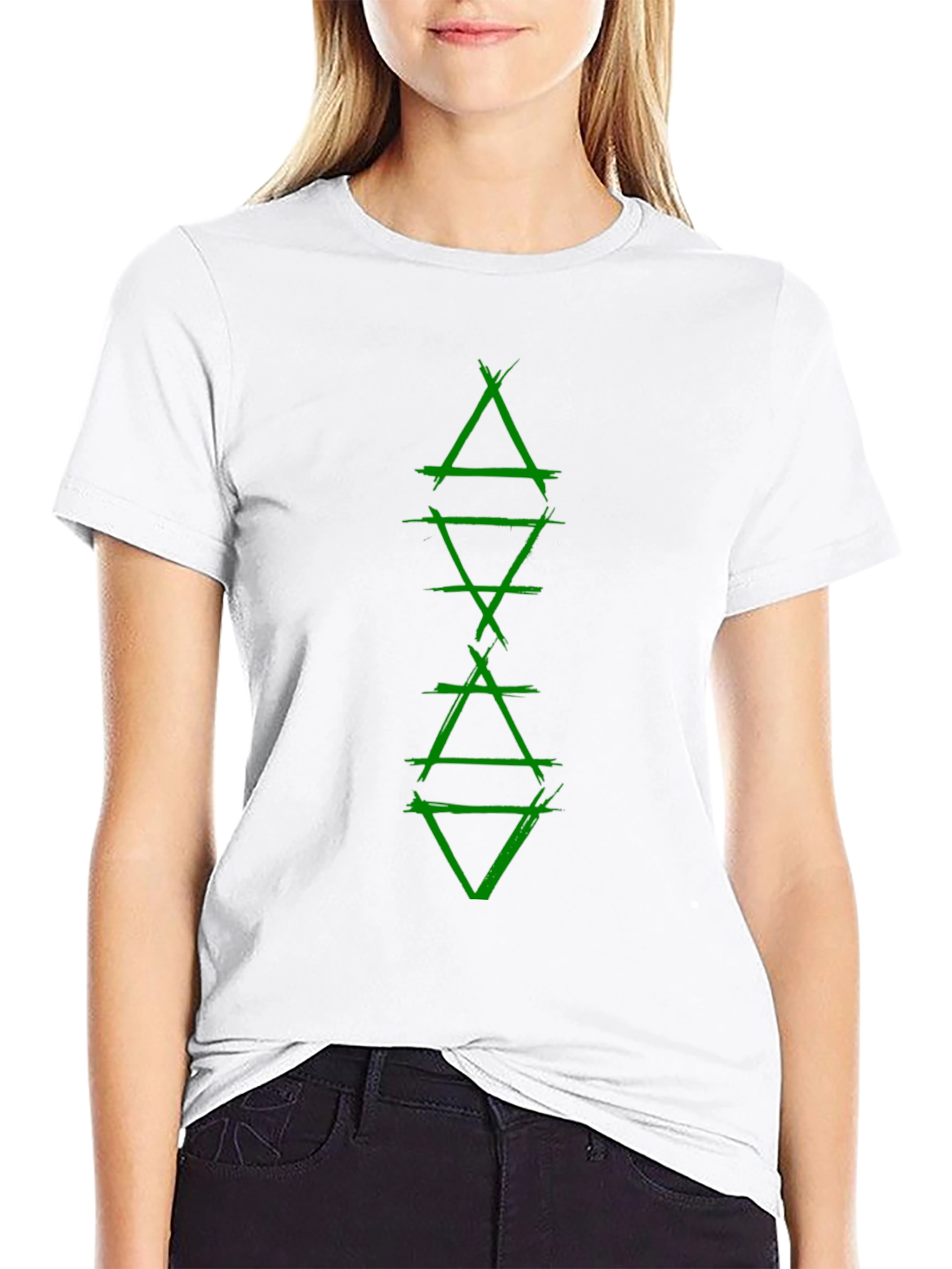 Green Alchemic Symbol Black T-Shirt
