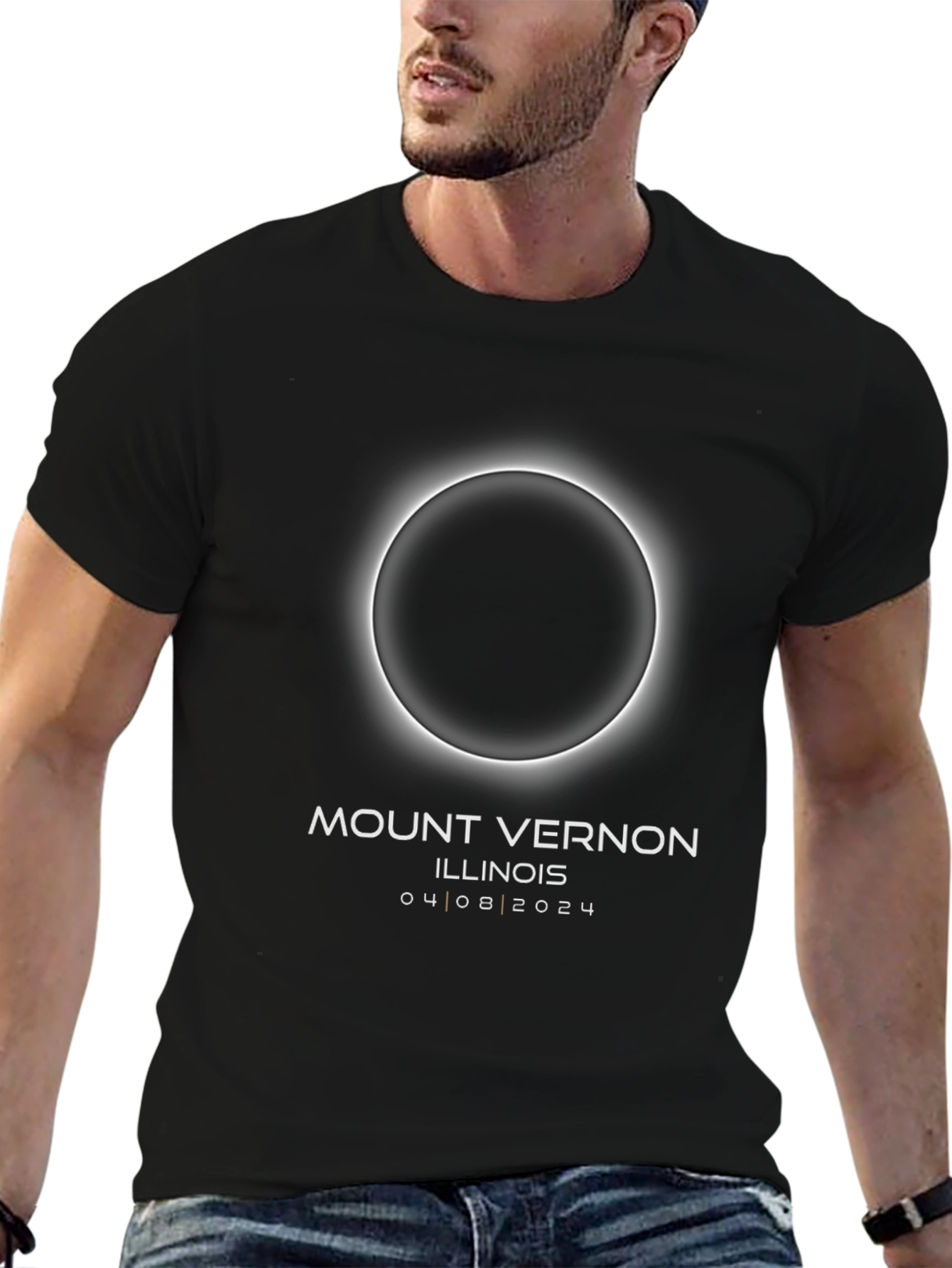 Mount Vernon Illinois Eclipse 2024 Black T-Shirt