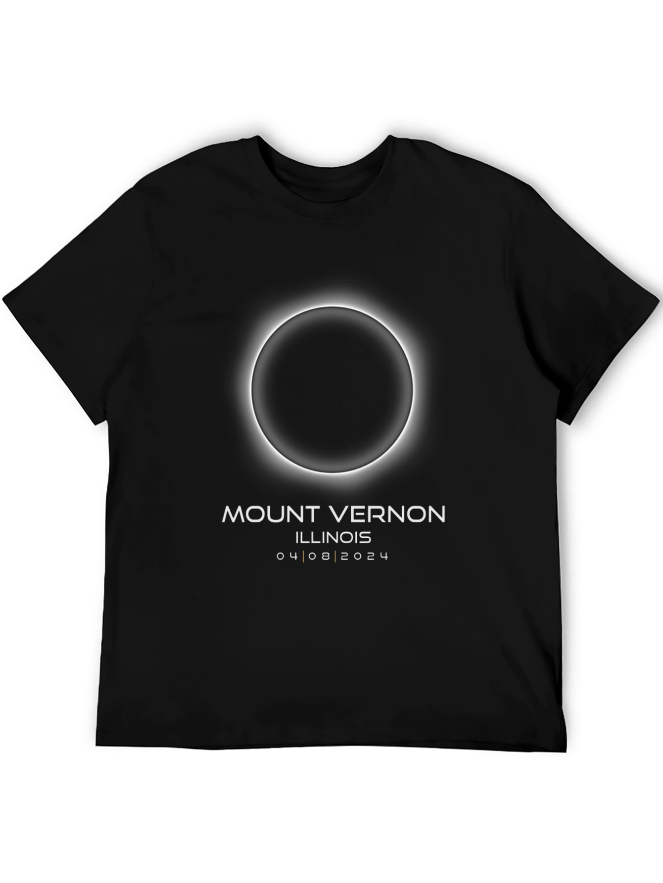 Mount Vernon Illinois Eclipse 2024 Black T-Shirt
