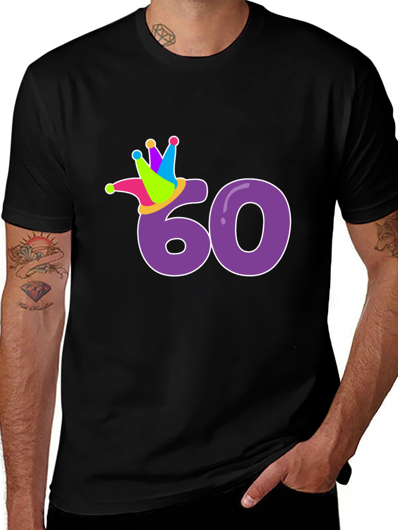Sixty Birthday T-Shirt - Party Clown Crown