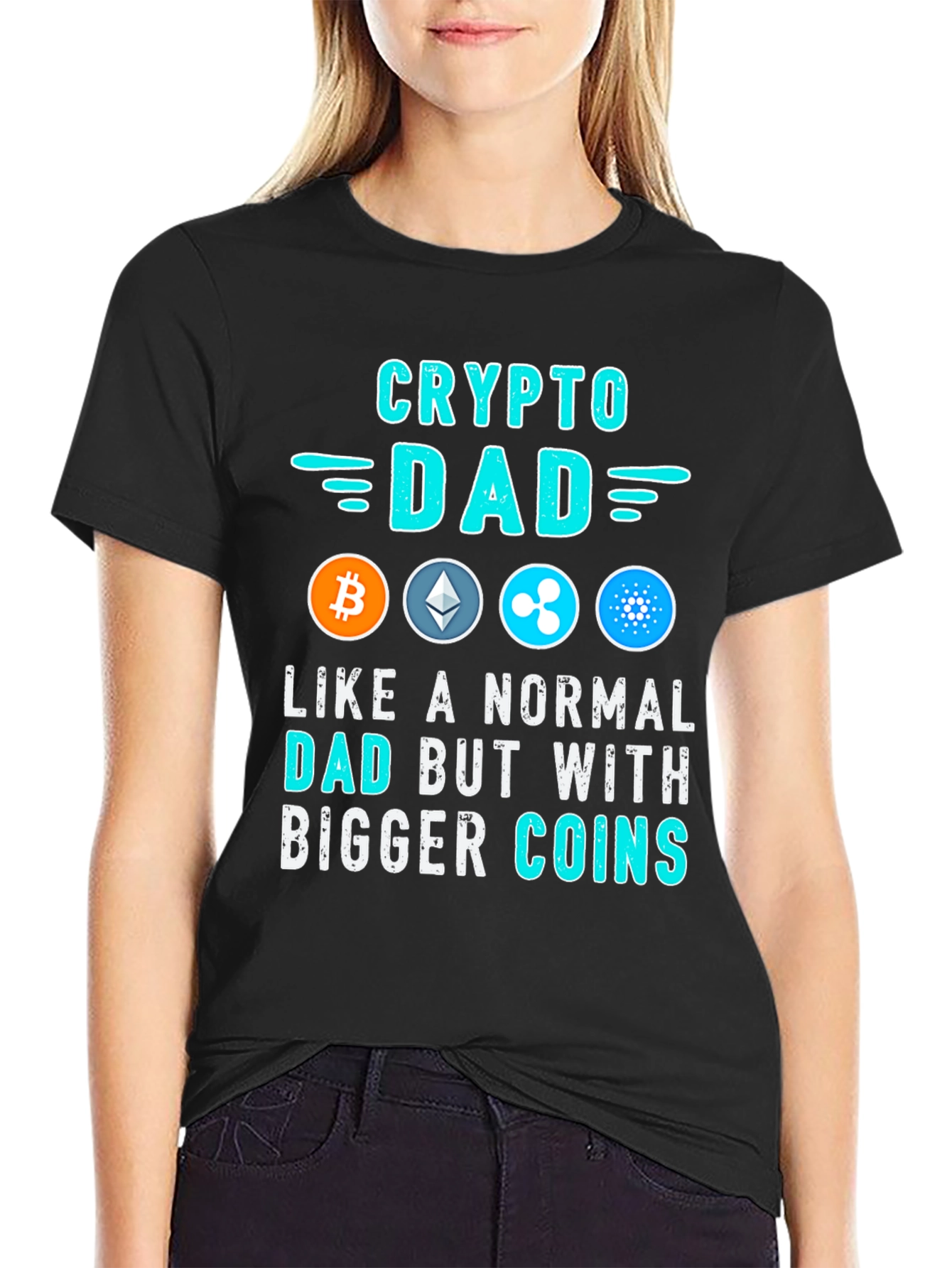 Crypto Dad T-Shirt Bitcoin Ethereum Cardano Digital Currency Tee