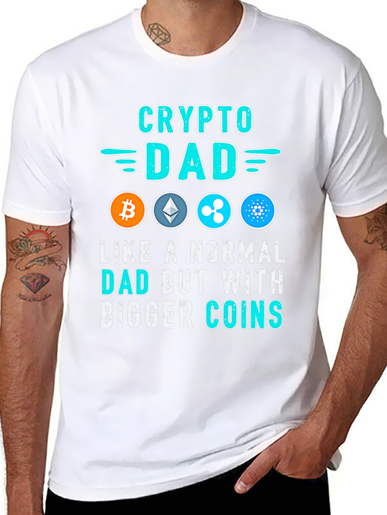 Crypto Dad T-Shirt Bitcoin Ethereum Cardano Digital Currency Tee