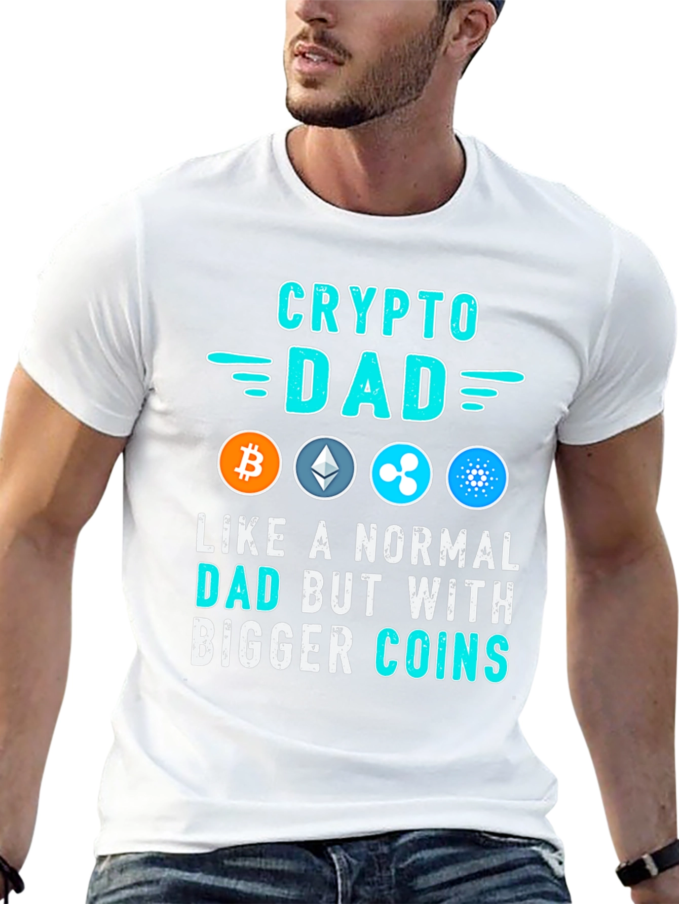 Crypto Dad T-Shirt Bitcoin Ethereum Cardano Digital Currency Tee