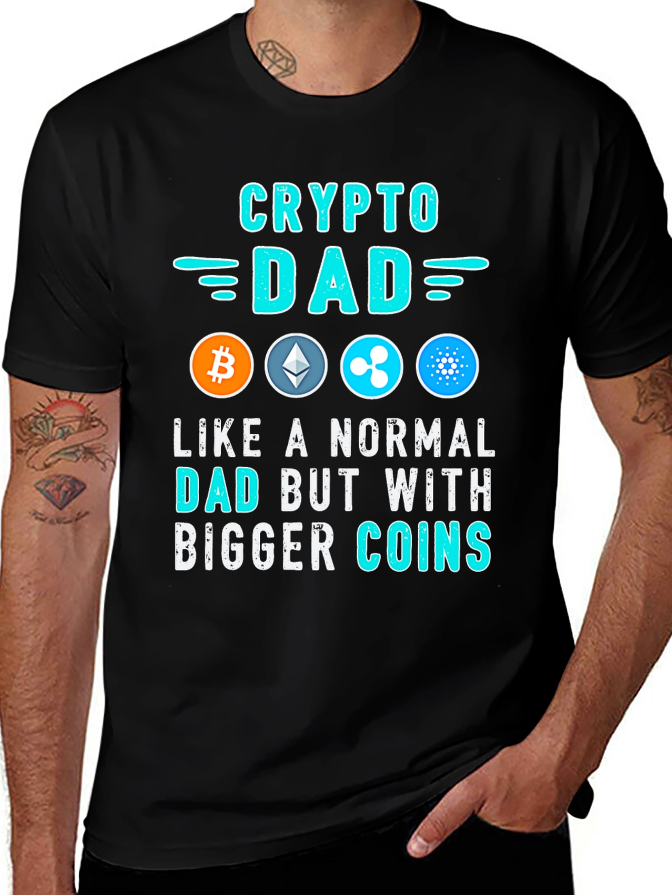 Crypto Dad T-Shirt Bitcoin Ethereum Cardano Digital Currency Tee