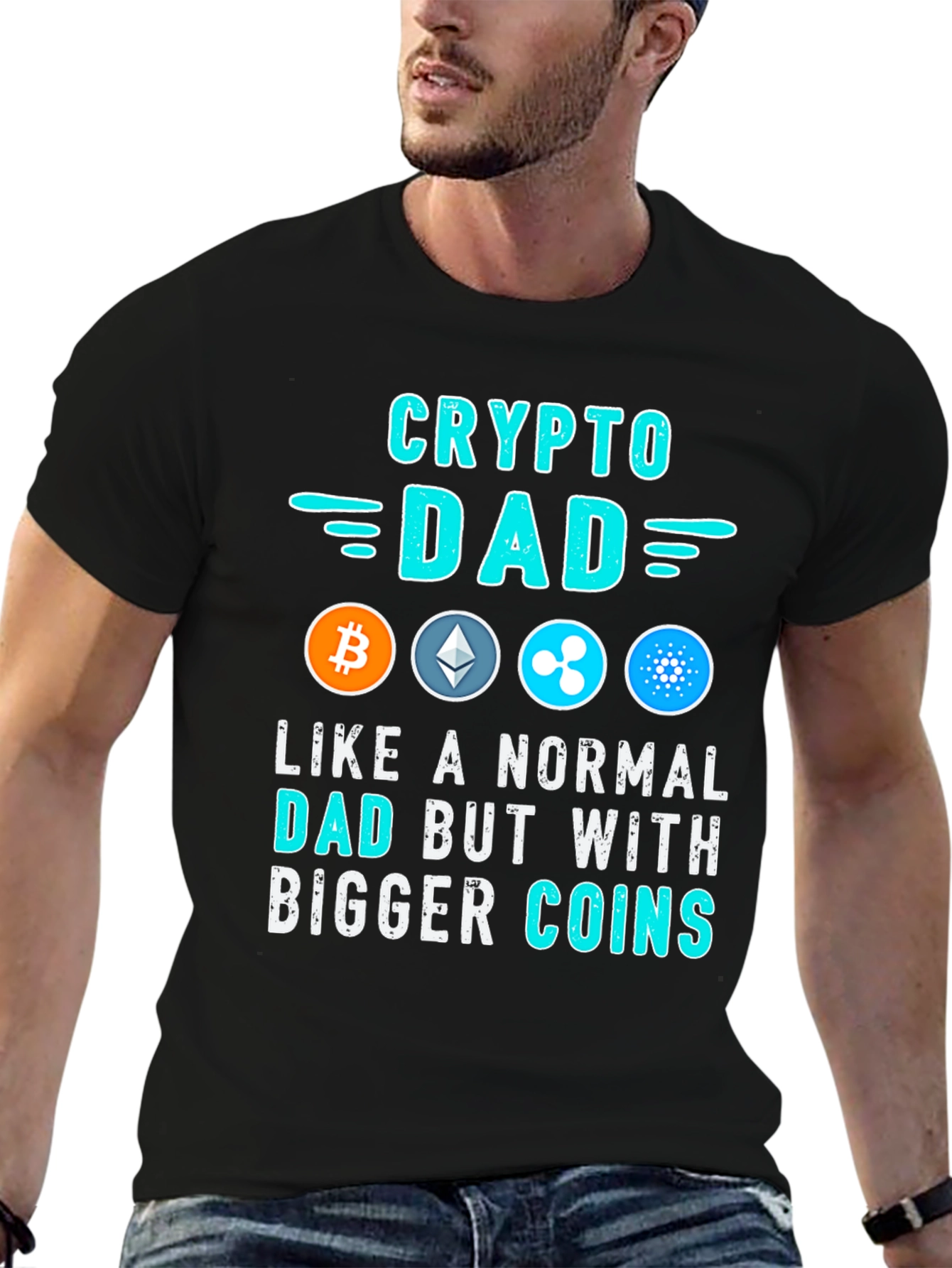 Crypto Dad T-Shirt Bitcoin Ethereum Cardano Digital Currency Tee