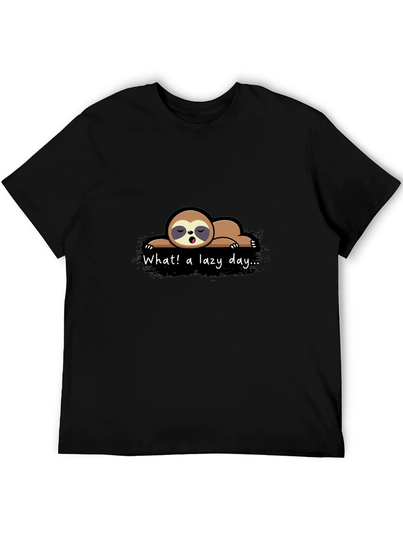 Lazy Sloth Graphic Tee - Mens Black T-Shirt