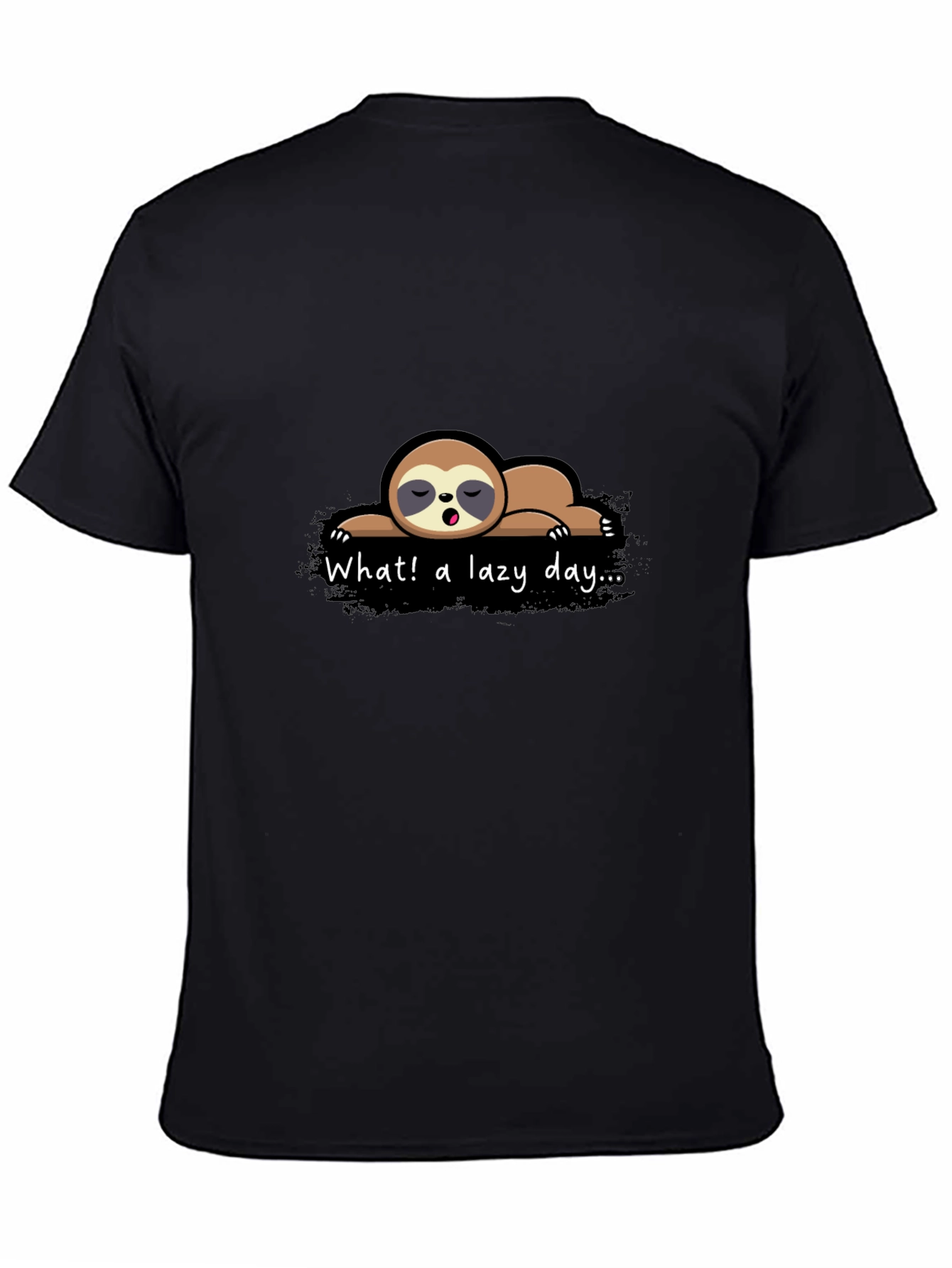 Lazy Sloth Graphic Tee - Mens Black T-Shirt