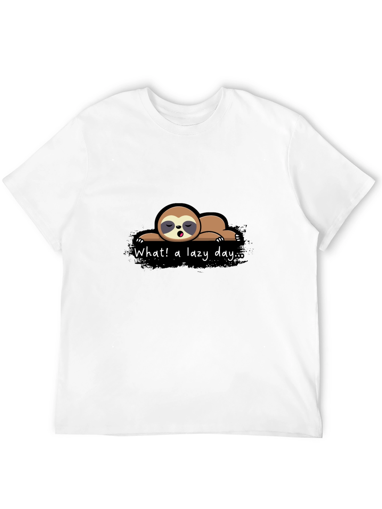 Lazy Sloth Graphic Tee - Mens Black T-Shirt
