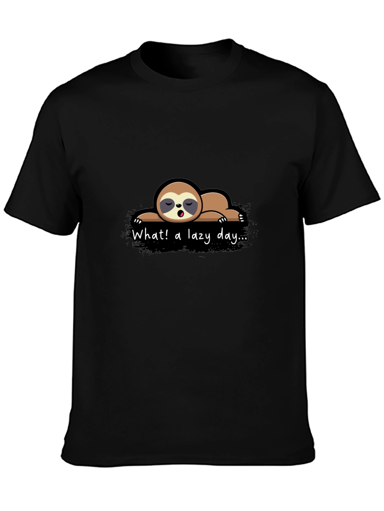 Lazy Sloth Graphic Tee - Mens Black T-Shirt