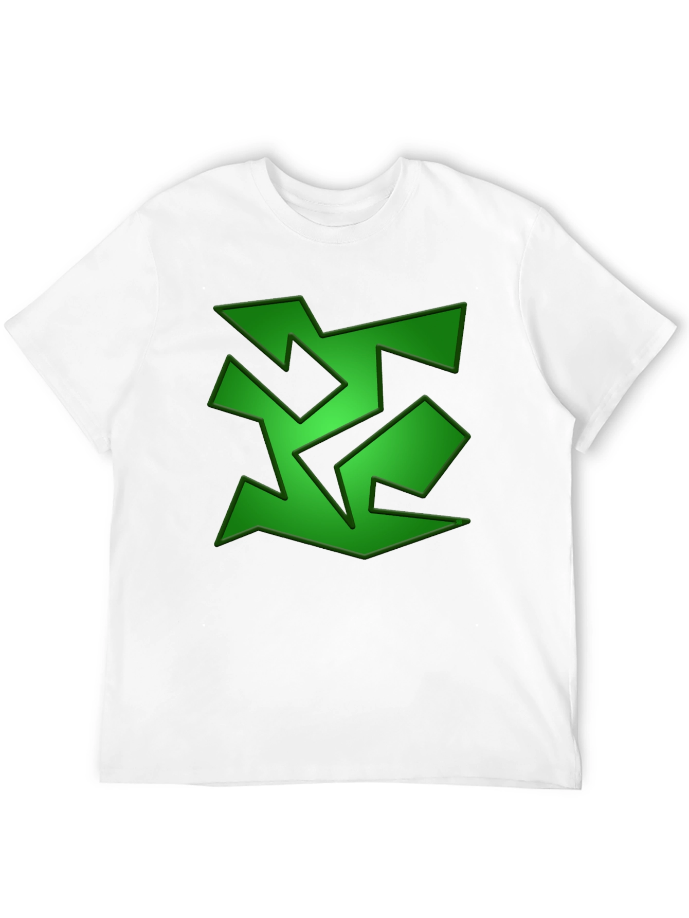 Abstract Green Graphic Print Black T-Shirt