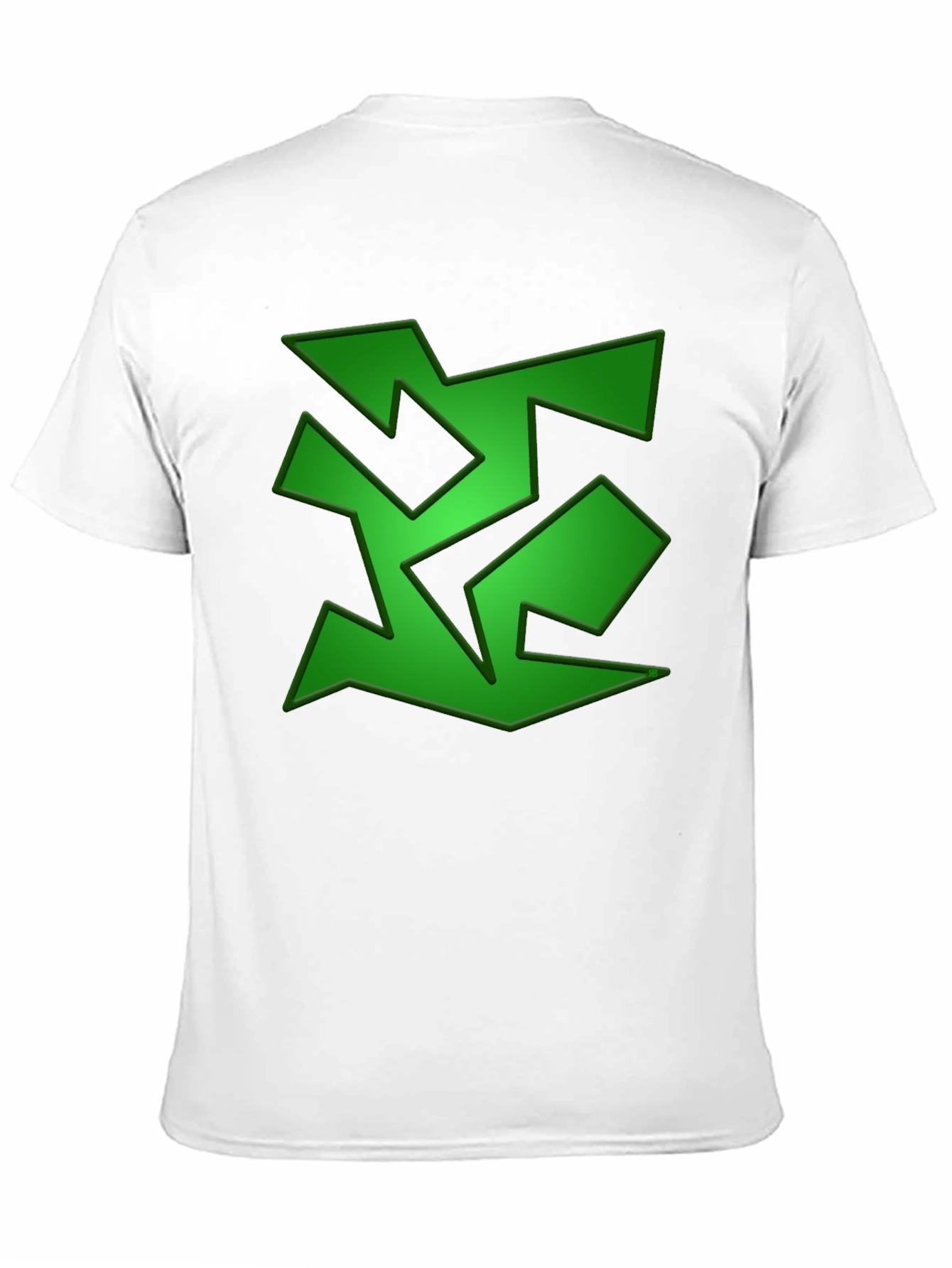 Abstract Green Graphic Print Black T-Shirt