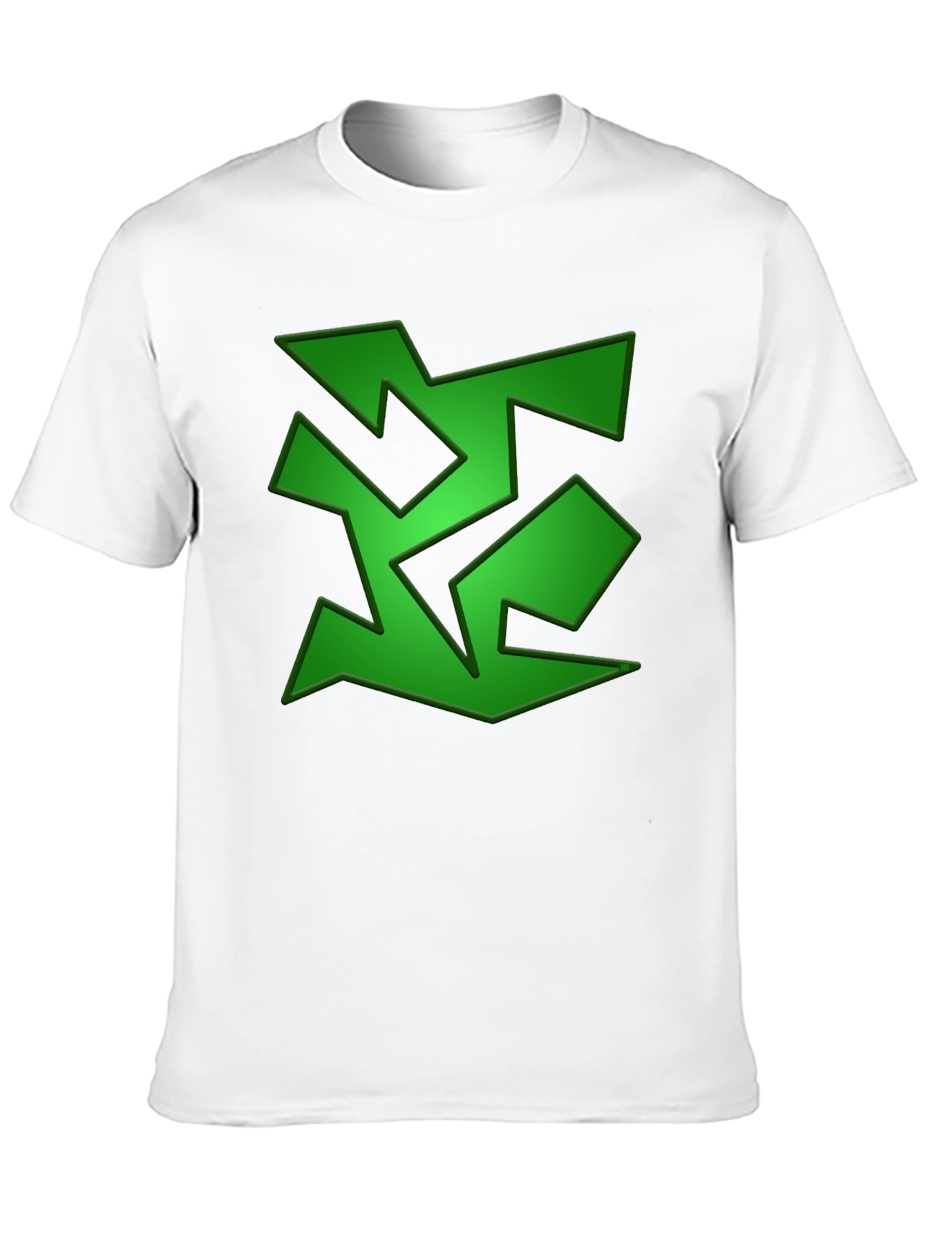 Abstract Green Graphic Print Black T-Shirt