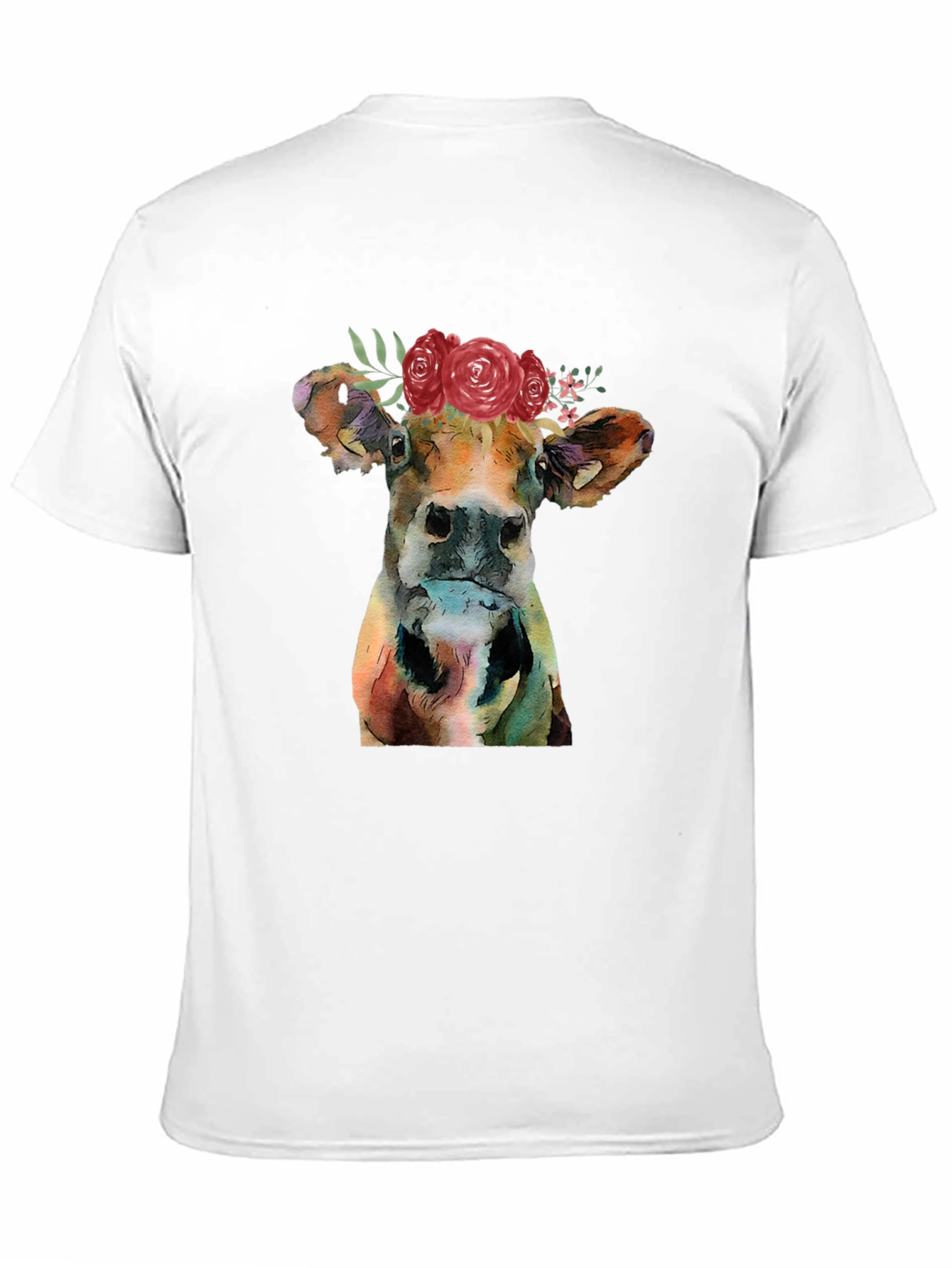 Floral Cow Graphic T-Shirt