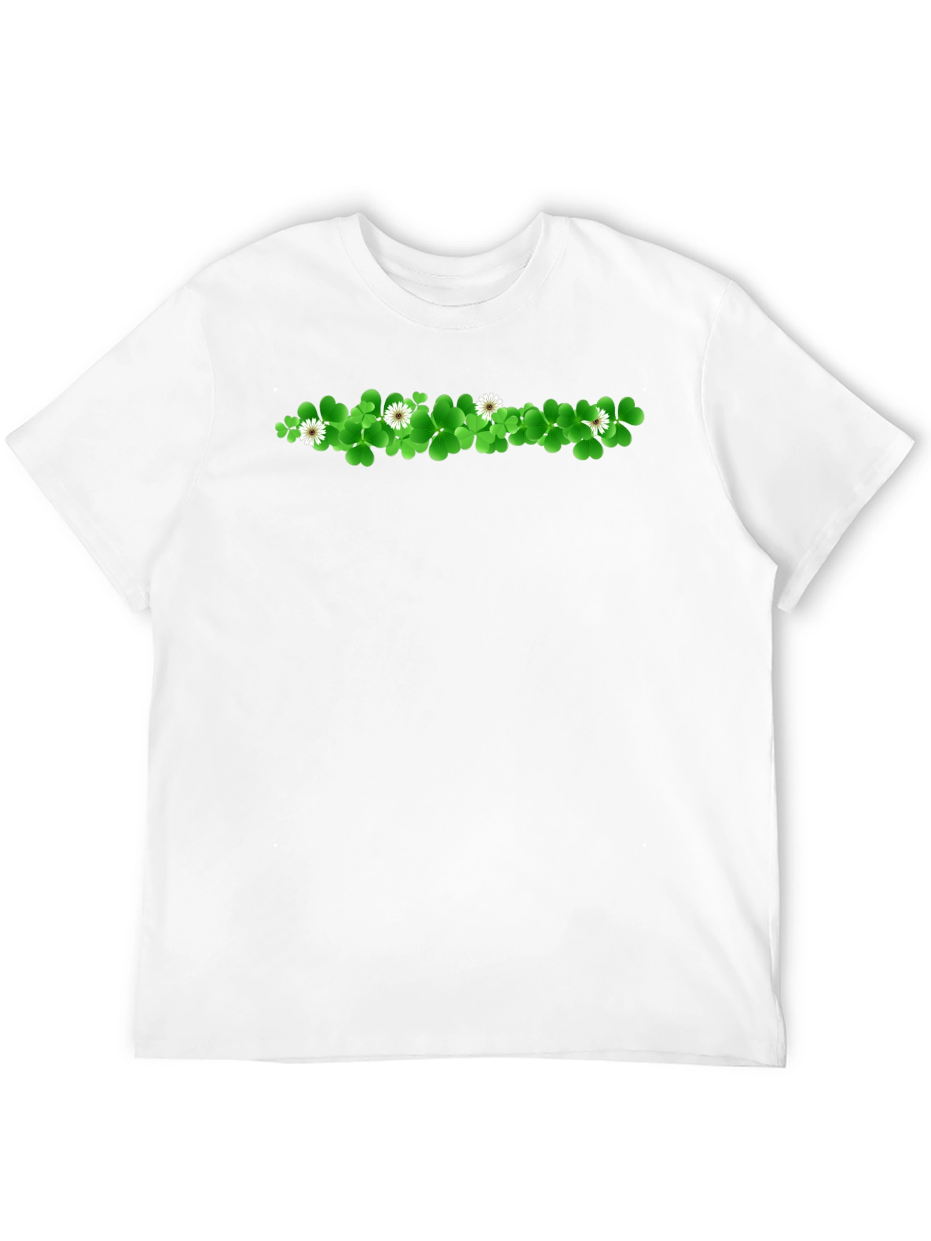 Shamrock & Daisy Graphic Print Black T-Shirt