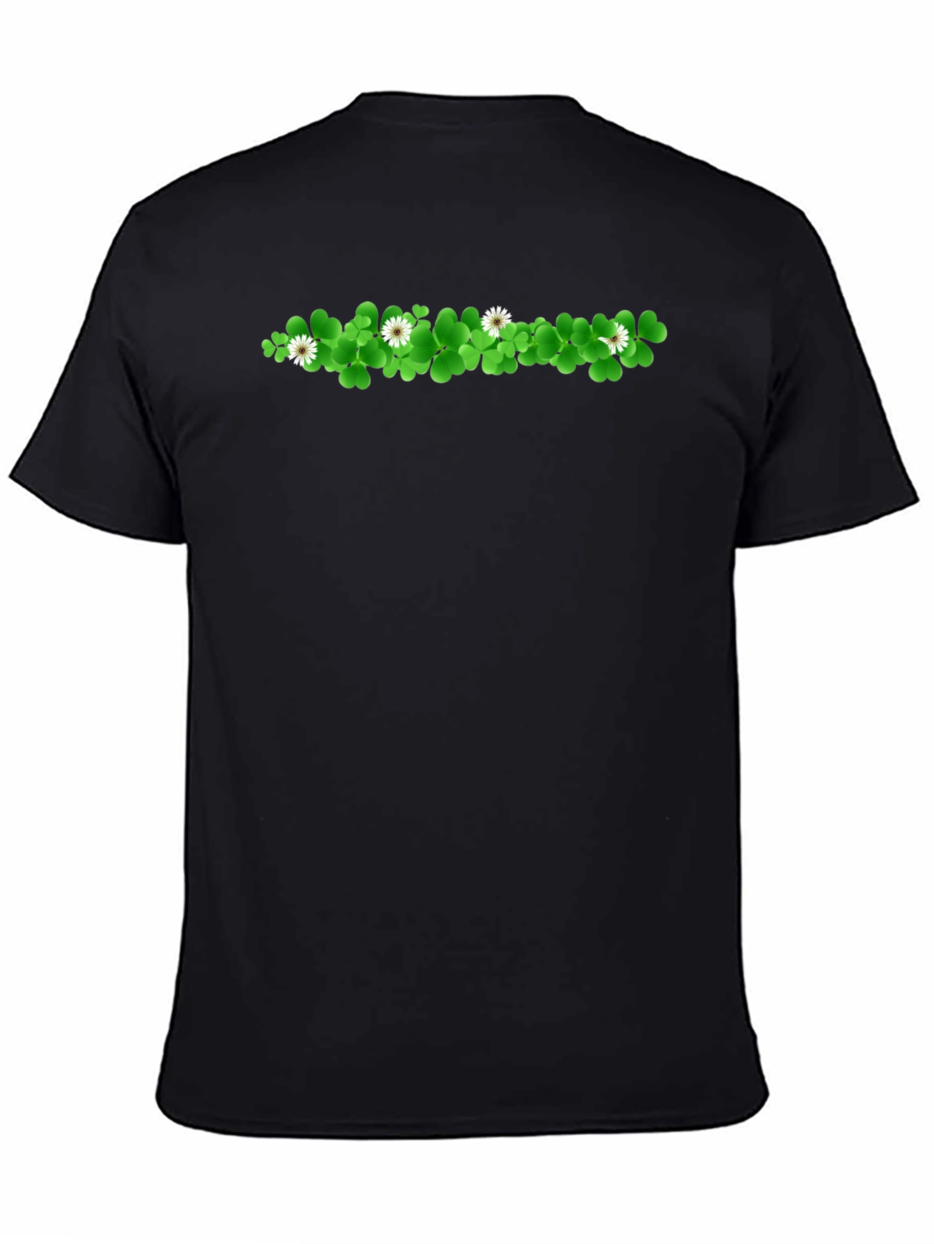 Shamrock & Daisy Graphic Print Black T-Shirt