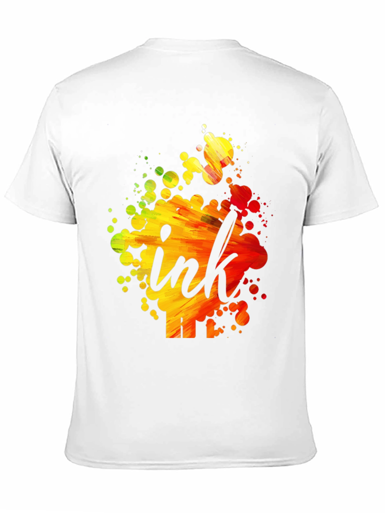 Ink Splatter Graphic T-Shirt - Artistic Crew Neck Tee