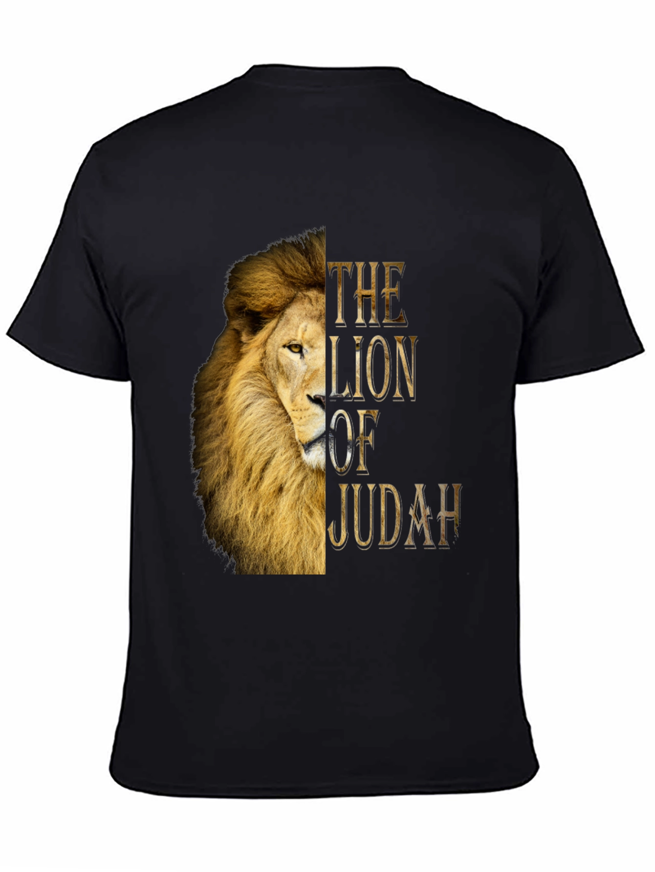 Lion of Judah Graphic Print Black T-Shirt