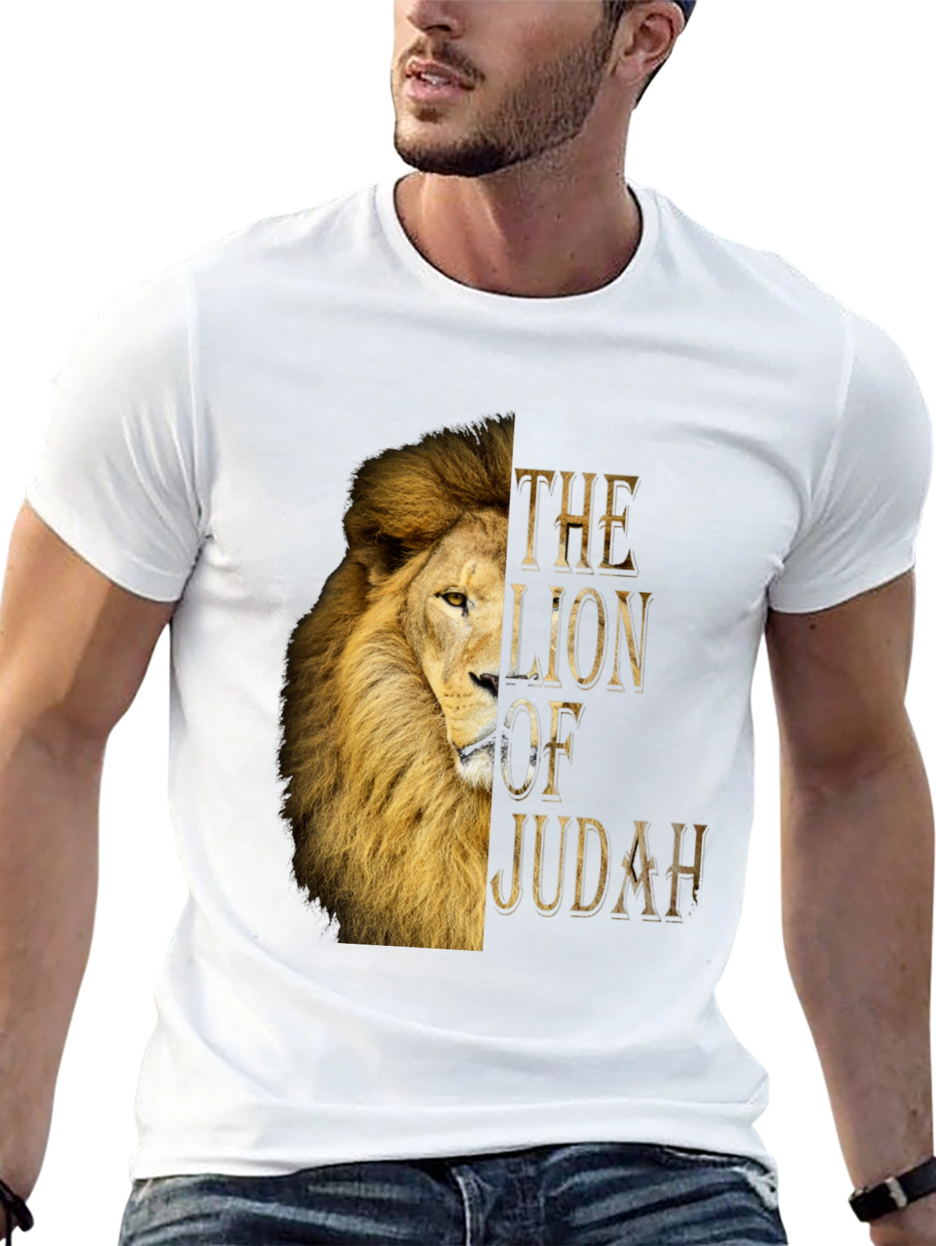 Lion of Judah Graphic Print Black T-Shirt
