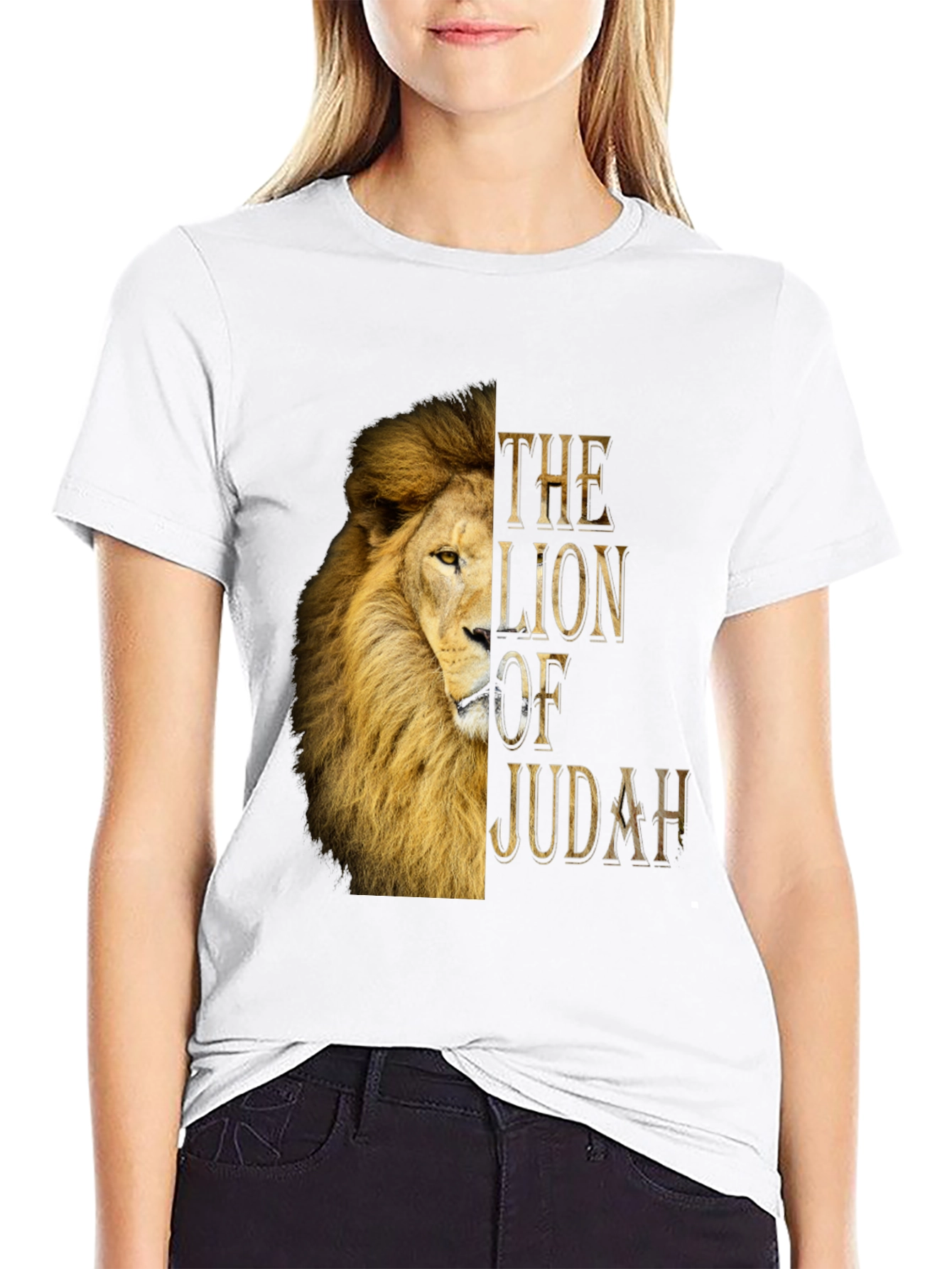 Lion of Judah Graphic Print Black T-Shirt